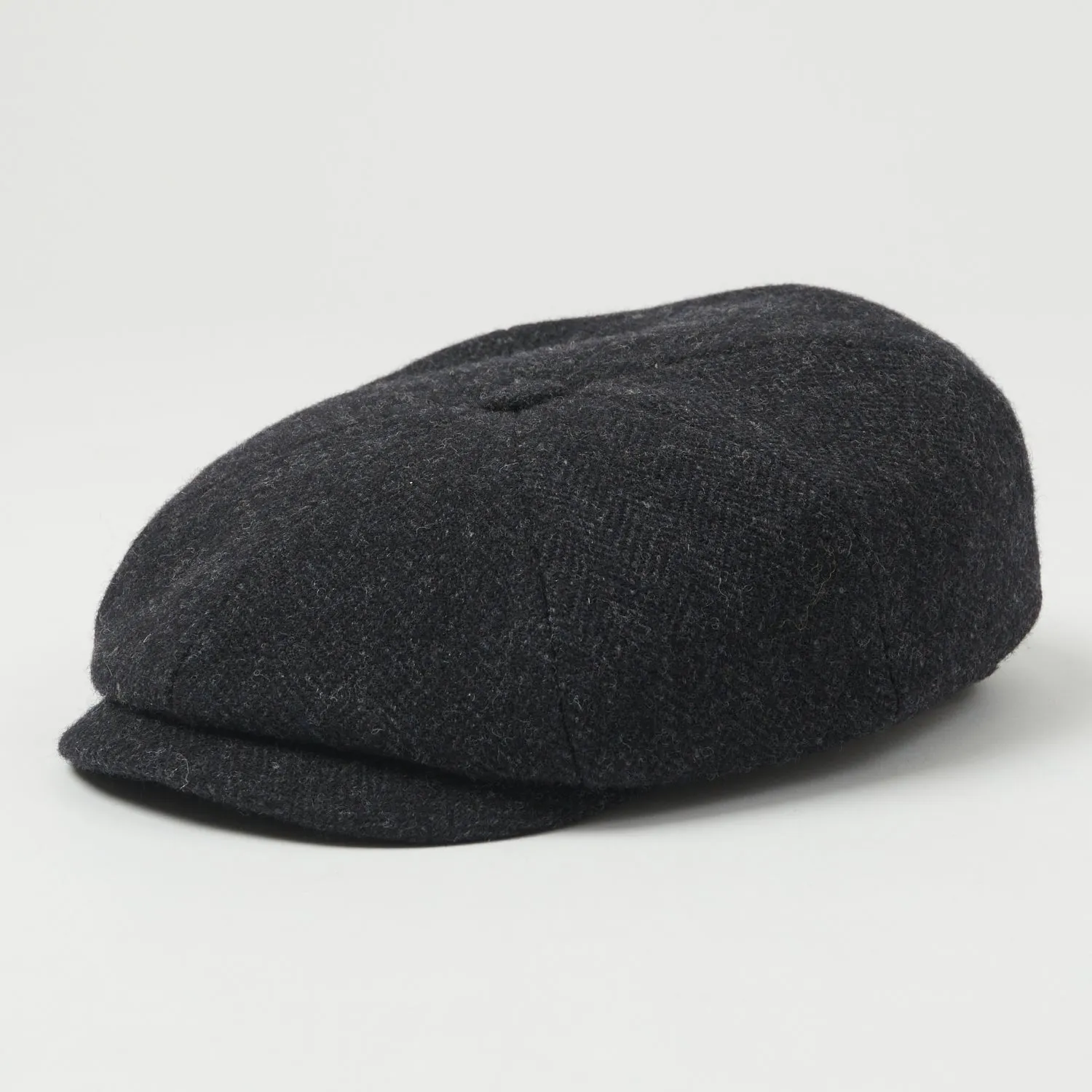 Stetson Hatteras Woolrich Herringbone Flat Cap - Navy sold by Son of a Stag