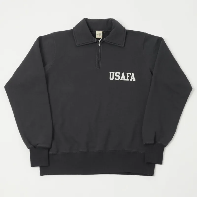 Buzz Rickson's U.S. Air Force Academy Half Zip Sweatshirt - Black sold by Son of a Stag