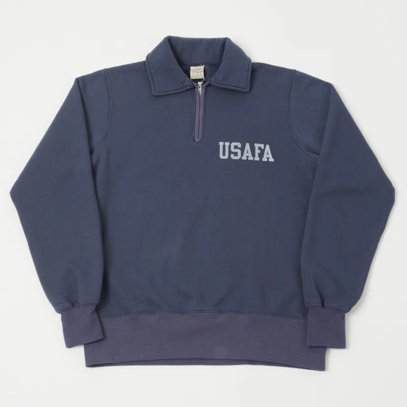 Buzz Rickson's U.S. Air Force Academy Half Zip Sweatshirt - Navy sold by Son of a Stag