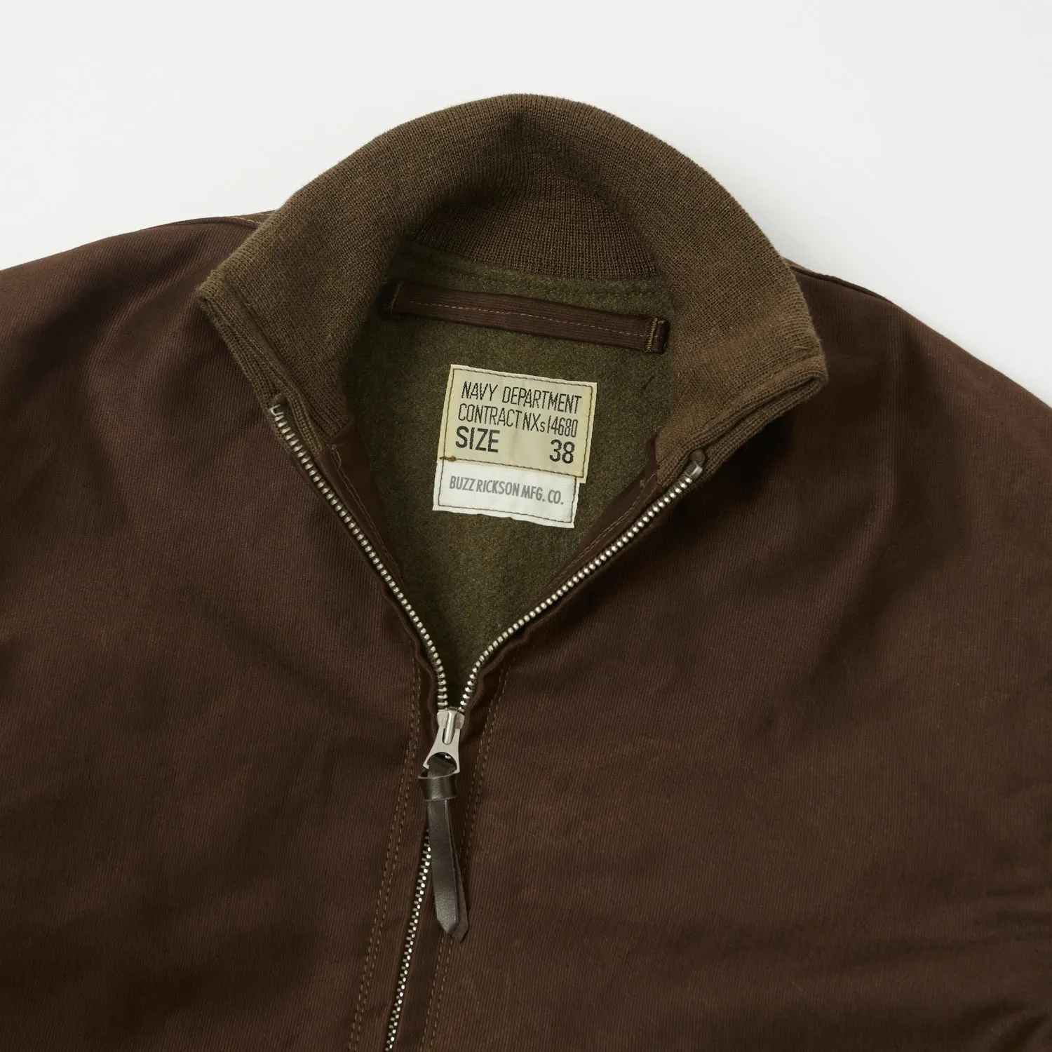 Buzz Rickson's U.S. Navy Zip Through Deck Jacket - Brown sold by Son of a Stag product image thumbnail 2