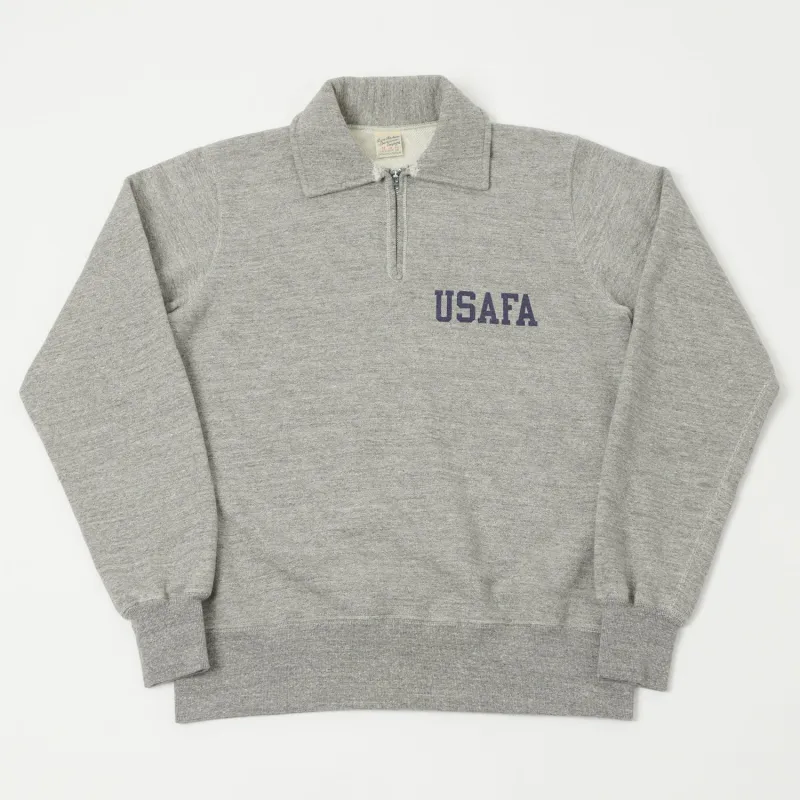 Buzz Rickson's U.S. Air Force Academy Half Zip Sweatshirt - Heather Grey sold by Son of a Stag
