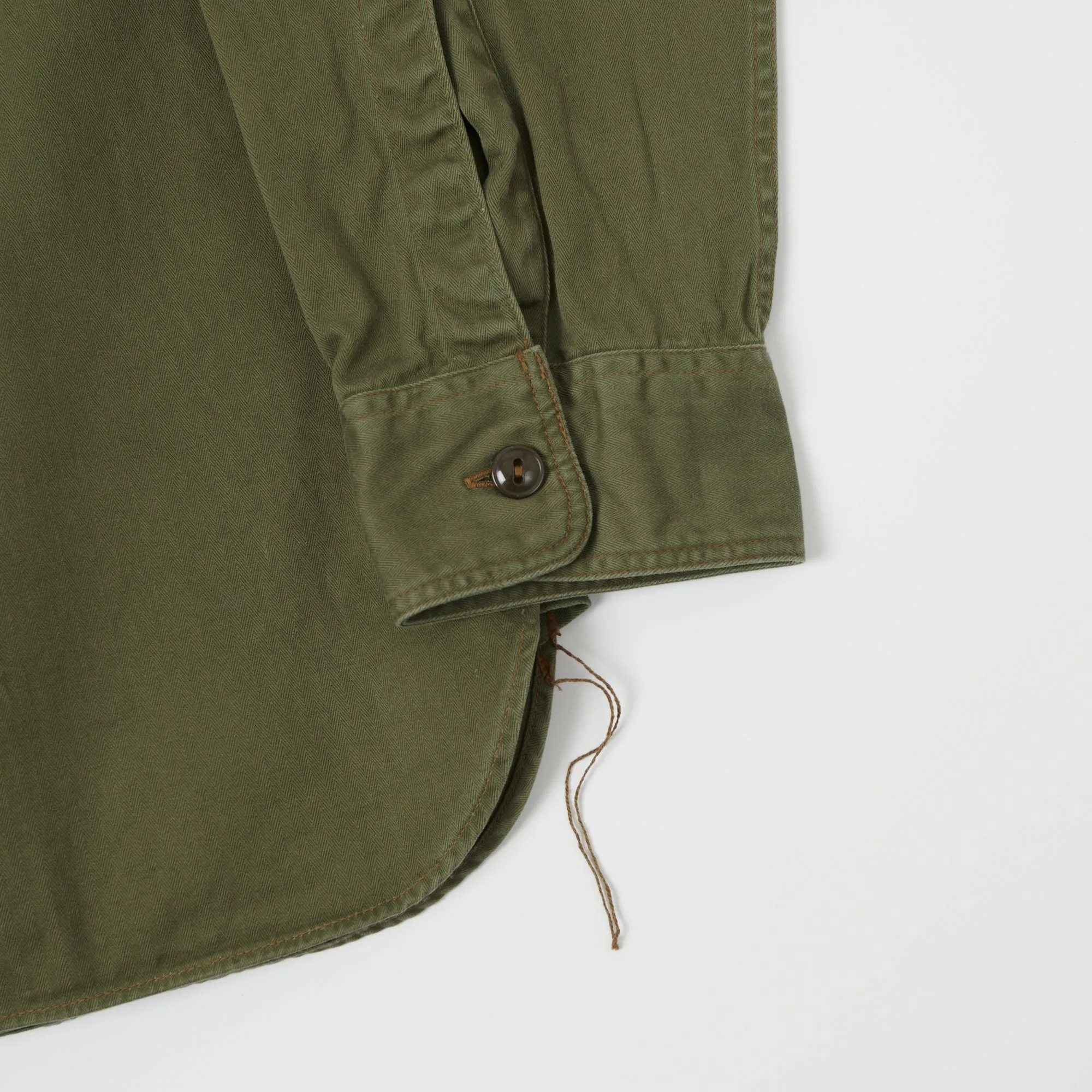 Buzz Rickson's Herringbone Work Shirt - Olive sold by Son of a Stag product image thumbnail 4
