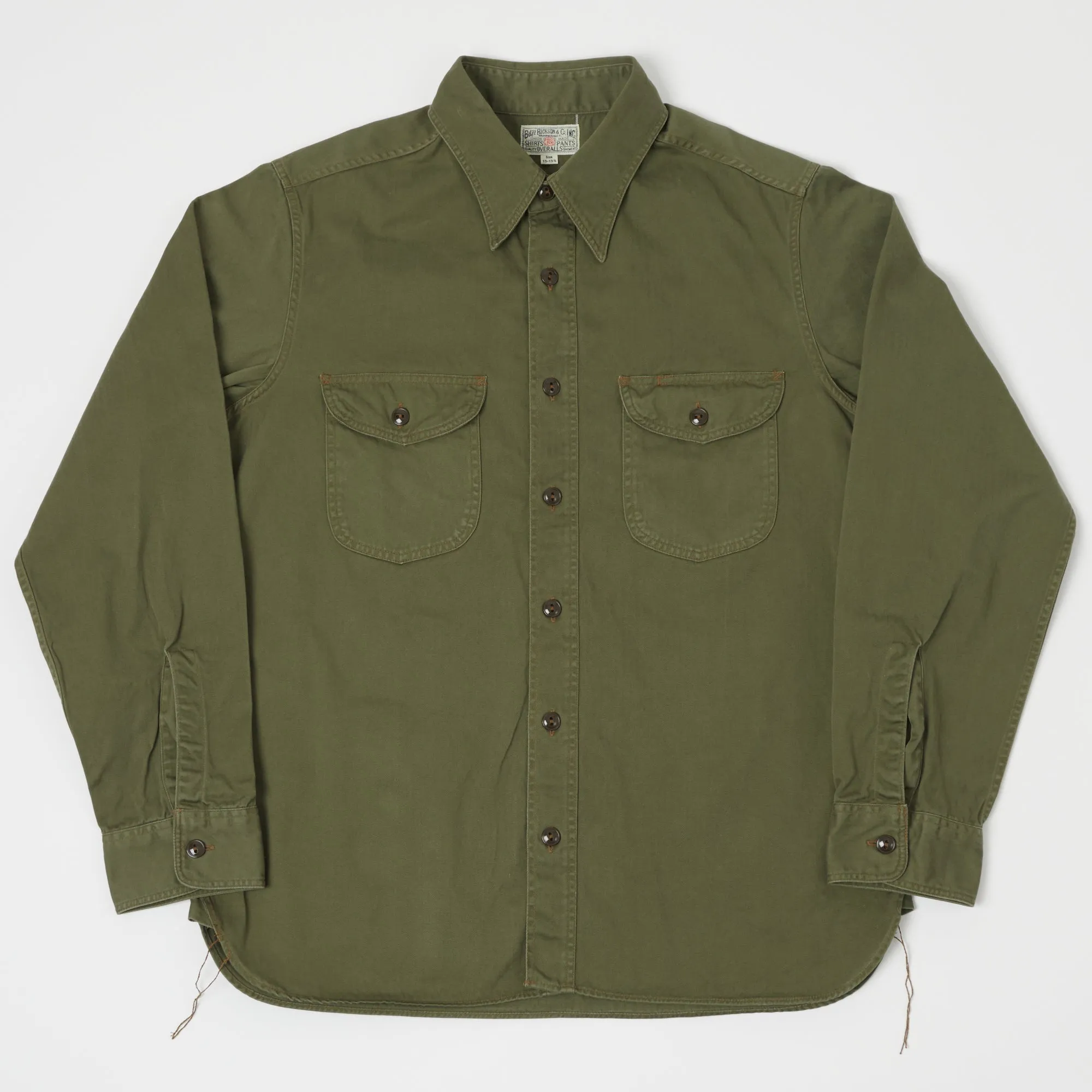 Buzz Rickson's Herringbone Work Shirt - Olive sold by Son of a Stag