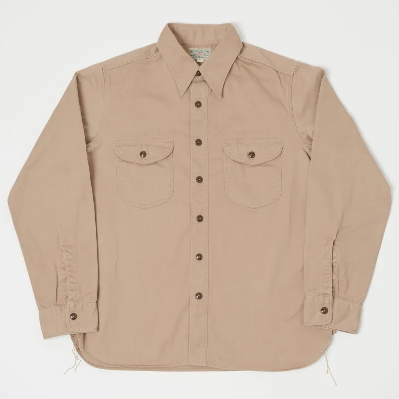 Buzz Rickson's Herringbone Work Shirt - Beige sold by Son of a Stag