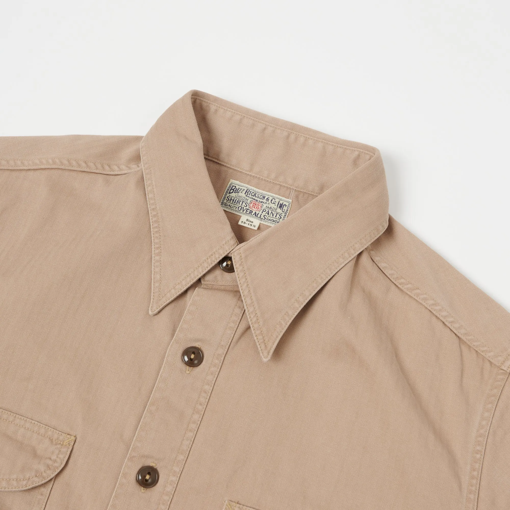 Buzz Rickson's Herringbone Work Shirt - Beige sold by Son of a Stag product image thumbnail 2