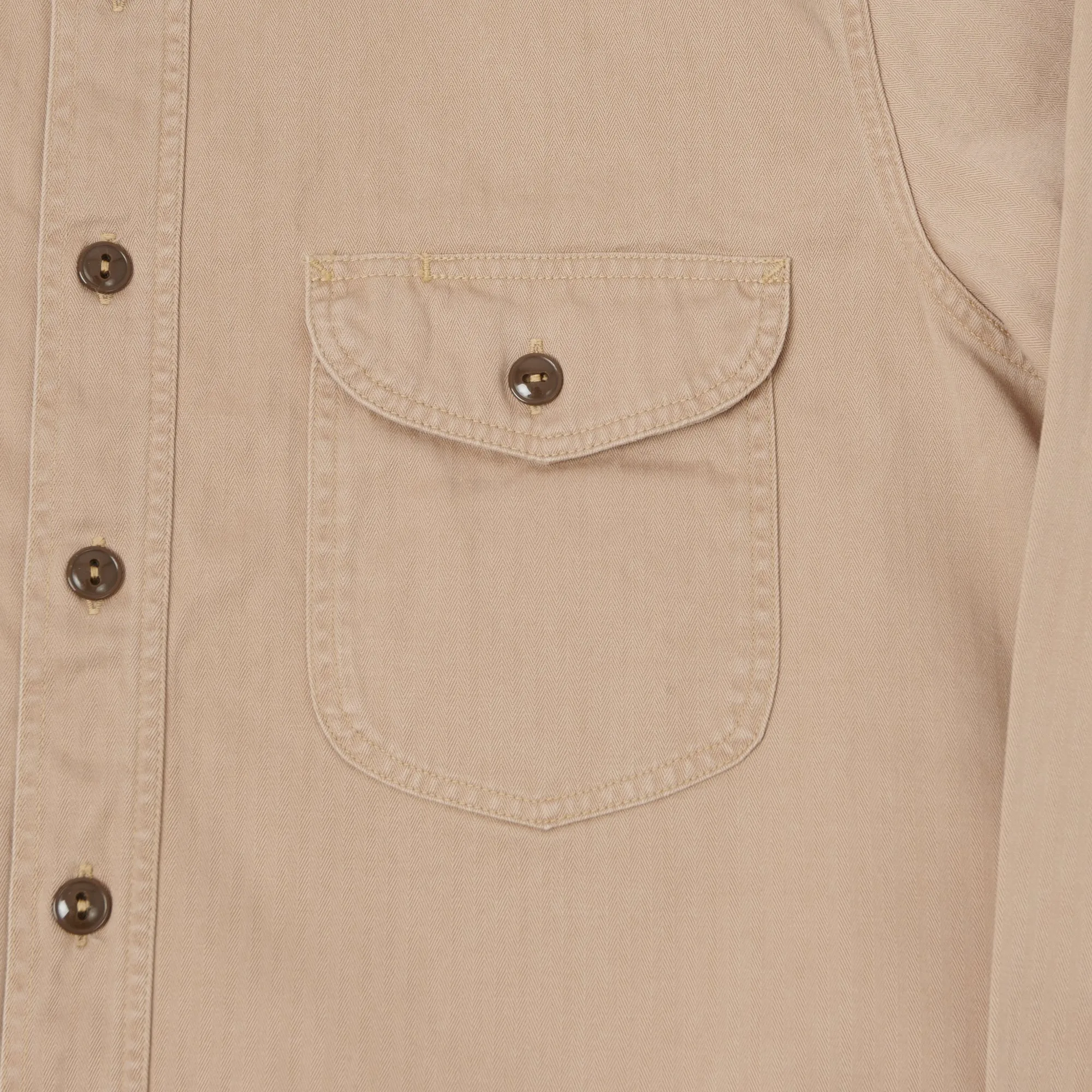Buzz Rickson's Herringbone Work Shirt - Beige sold by Son of a Stag product image thumbnail 4