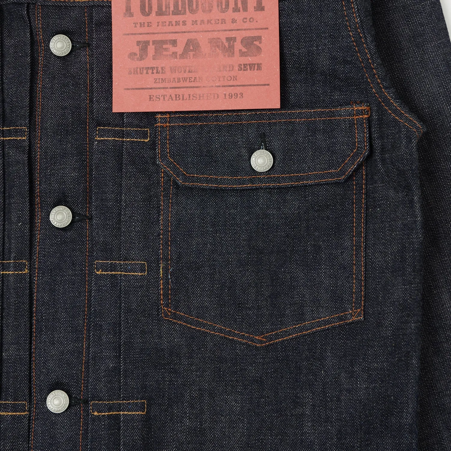 FULLCOUNT 2102 13.7oz Type II Denim Jacket - Raw sold by Son of a Stag product image thumbnail 4