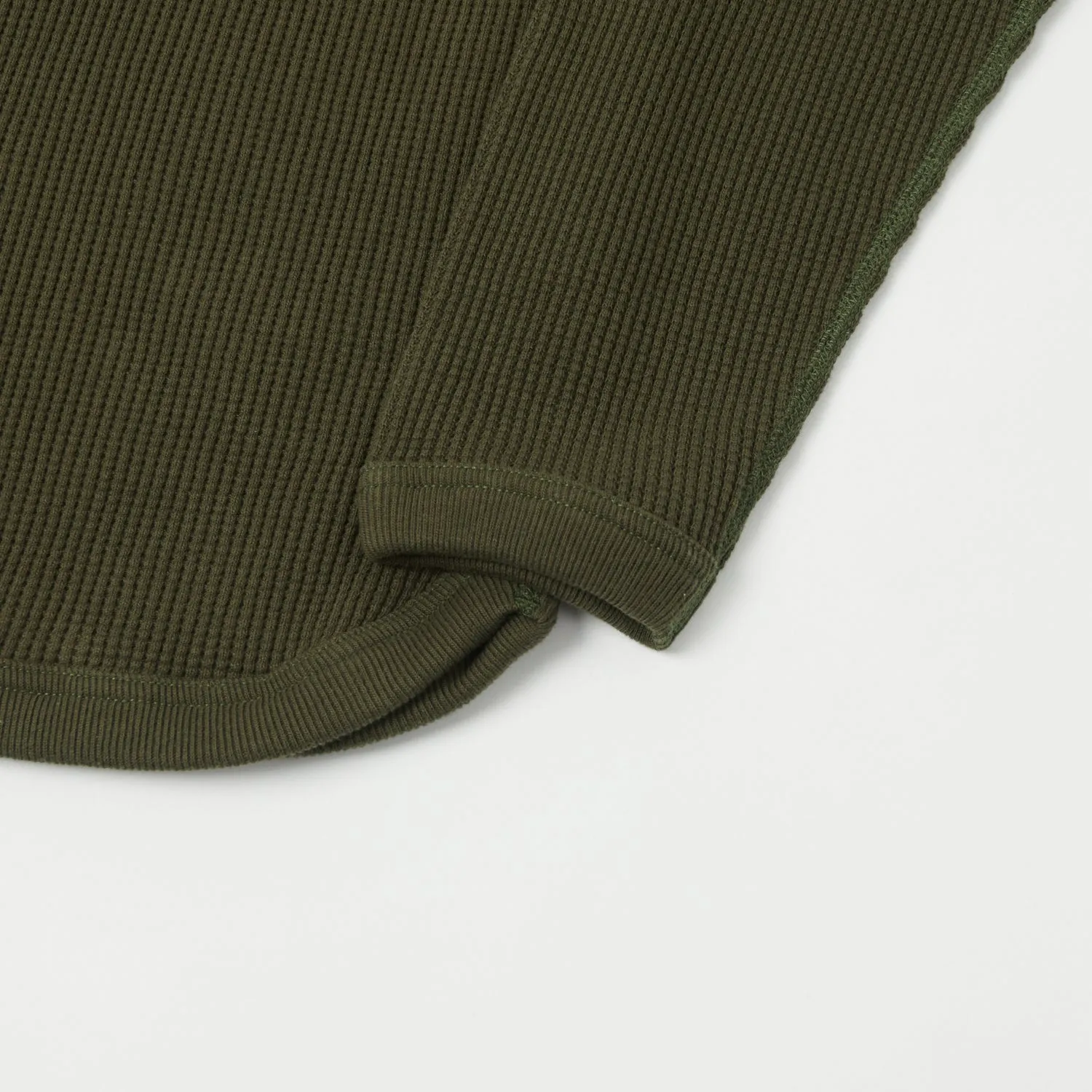 FULLCOUNT 5964 Heavyweight Waffle T-Shirt - Khaki sold by Son of a Stag product image thumbnail 3