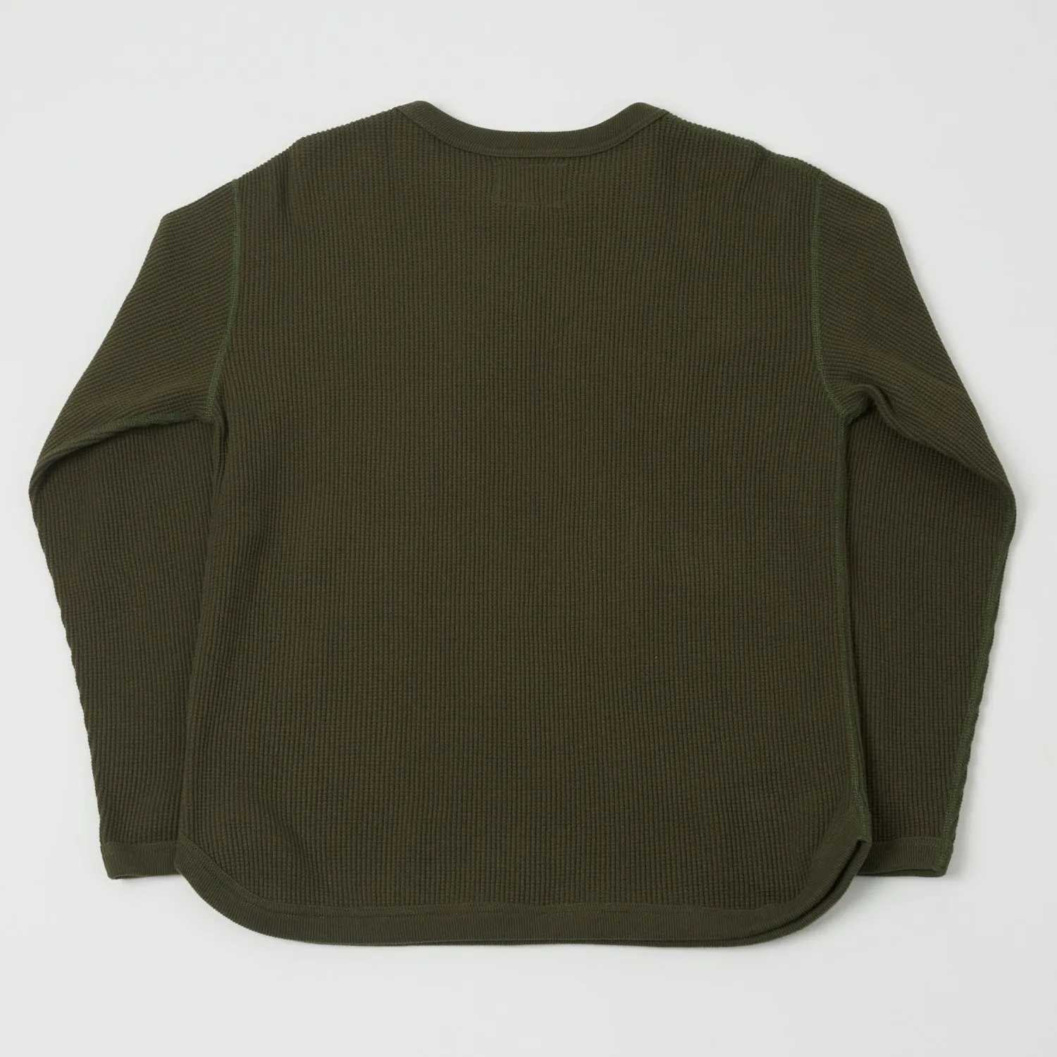 FULLCOUNT 5964 Heavyweight Waffle T-Shirt - Khaki sold by Son of a Stag product image thumbnail 4