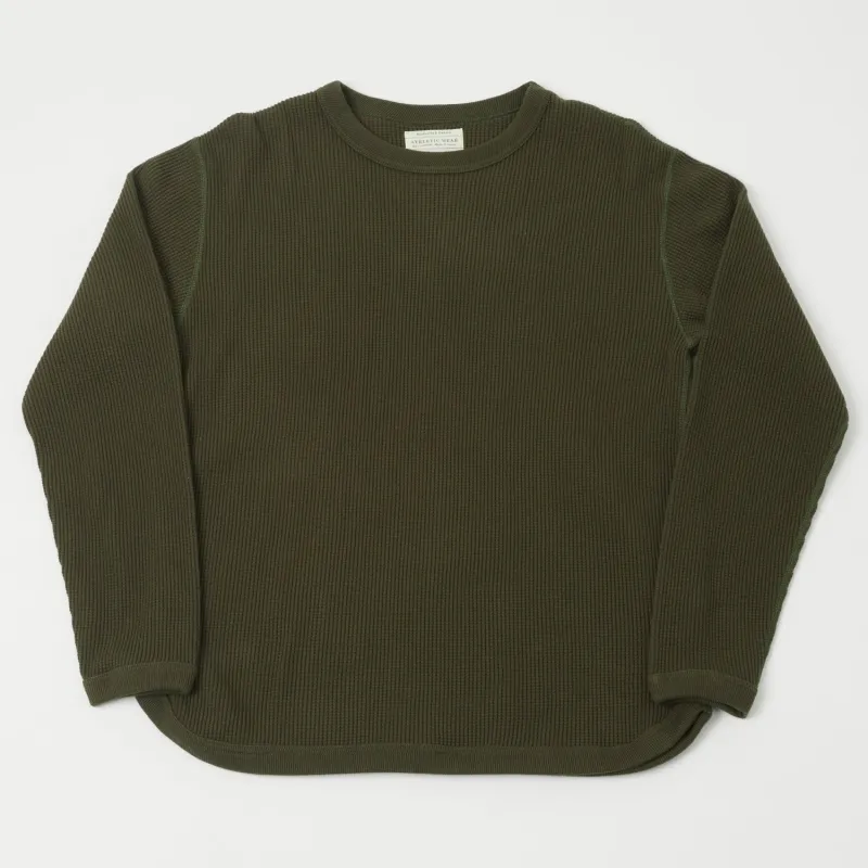 FULLCOUNT 5964 Heavyweight Waffle T-Shirt - Khaki sold by Son of a Stag