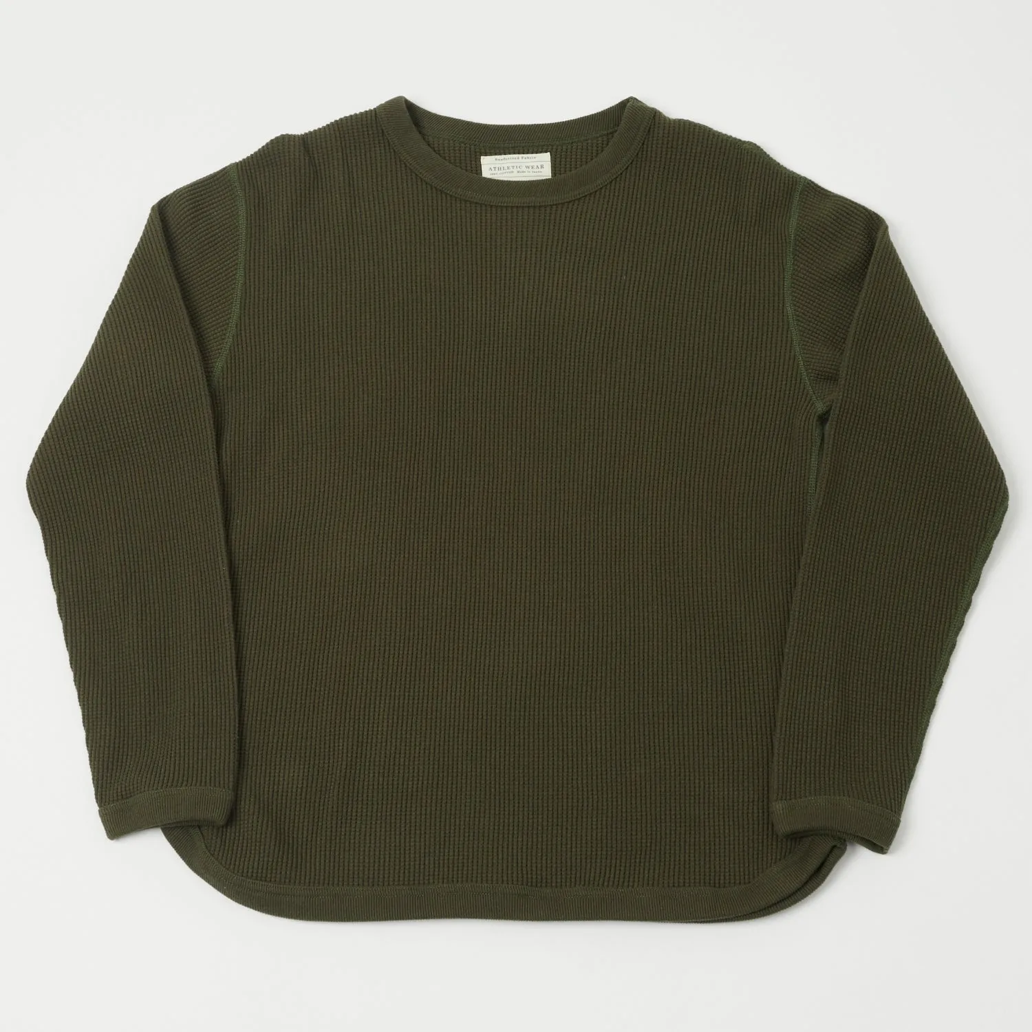 FULLCOUNT 5964 Heavyweight Waffle T-Shirt - Khaki sold by Son of a Stag