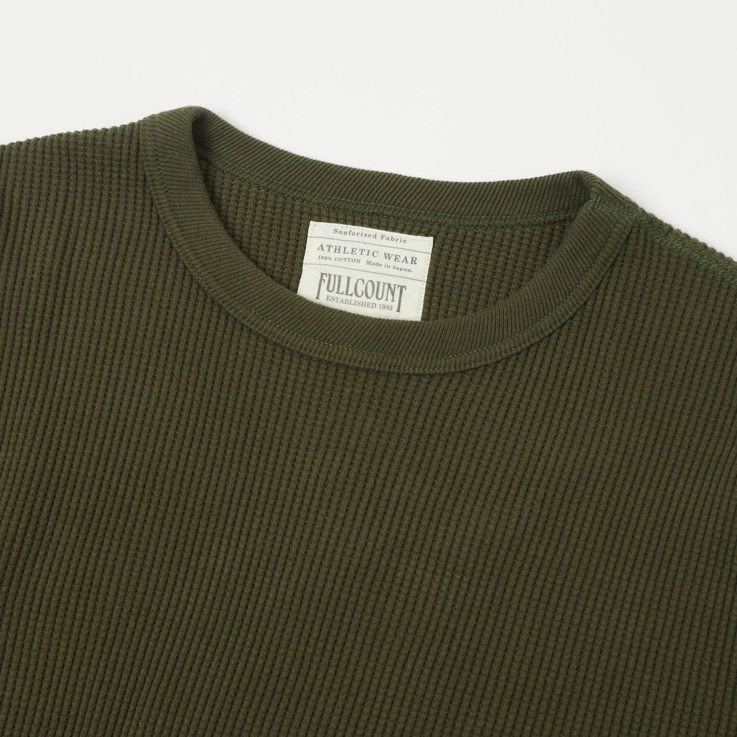 FULLCOUNT 5964 Heavyweight Waffle T-Shirt - Khaki sold by Son of a Stag product image thumbnail 2