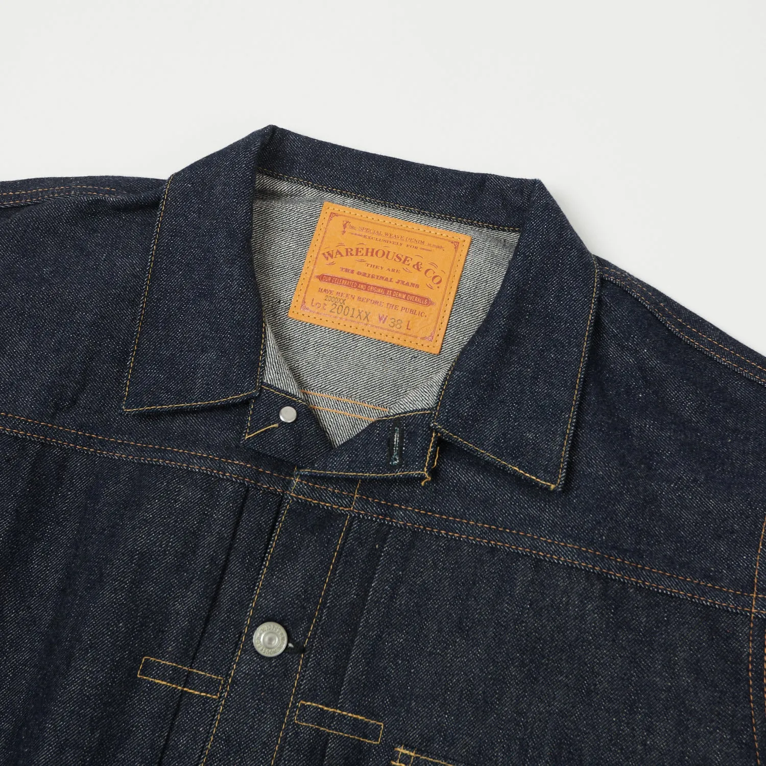 Warehouse & Co 2001XX (2000XX) 1947 Model Type I Denim Jacket - Raw sold by Son of a Stag product image thumbnail 2