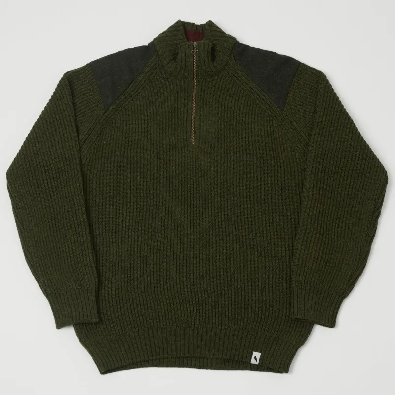 Peregrine Foxton Quarter Zip Jumper - Olive sold by Son of a Stag