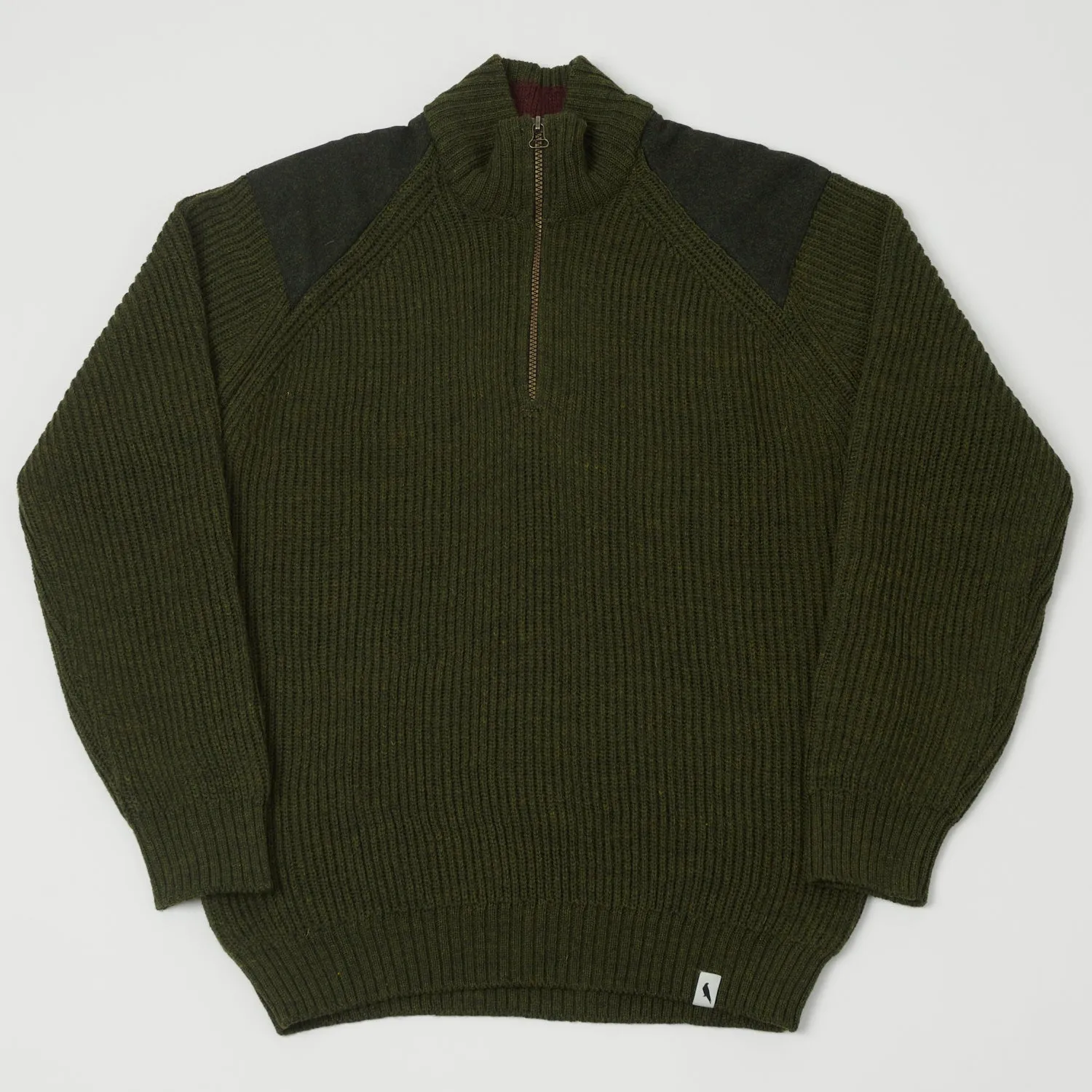 Peregrine Foxton Quarter Zip Jumper - Olive sold by Son of a Stag