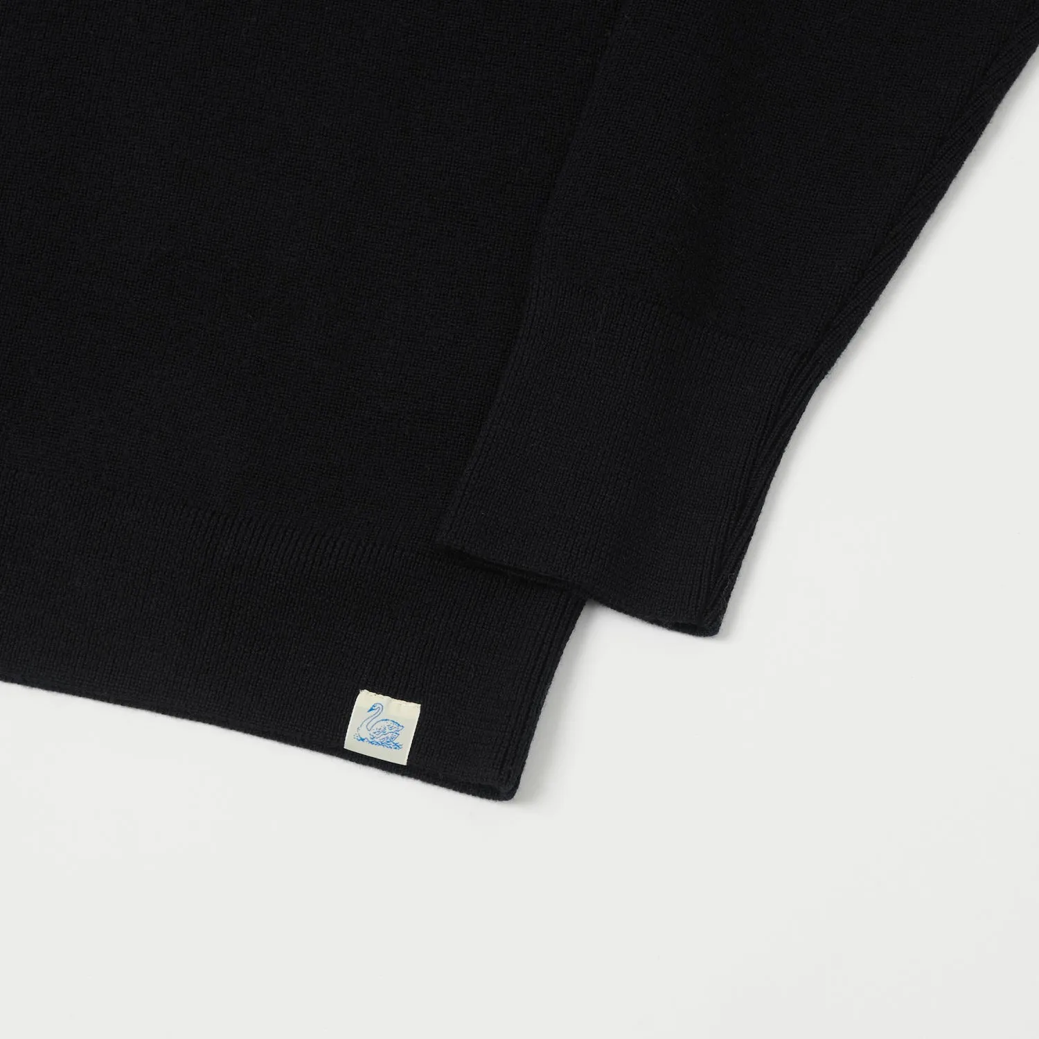 Merz b. Schwanen 'Good Basics' Merino Wool Quarter Zip Pullover - Deep Black sold by Son of a Stag product image thumbnail 3