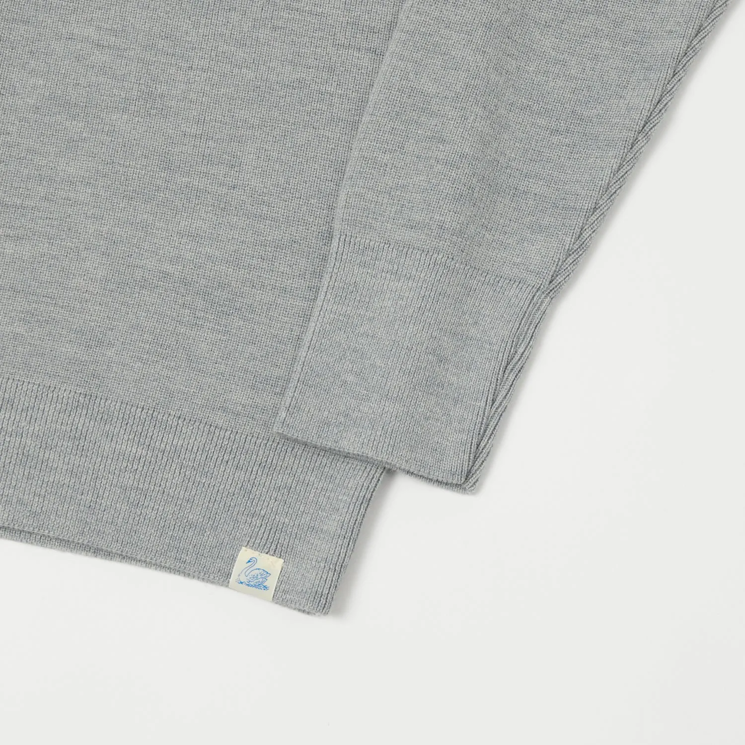 Merz b. Schwanen 'Good Basics' Merino Wool Quarter Zip Pullover - Grey Marl sold by Son of a Stag product image thumbnail 3