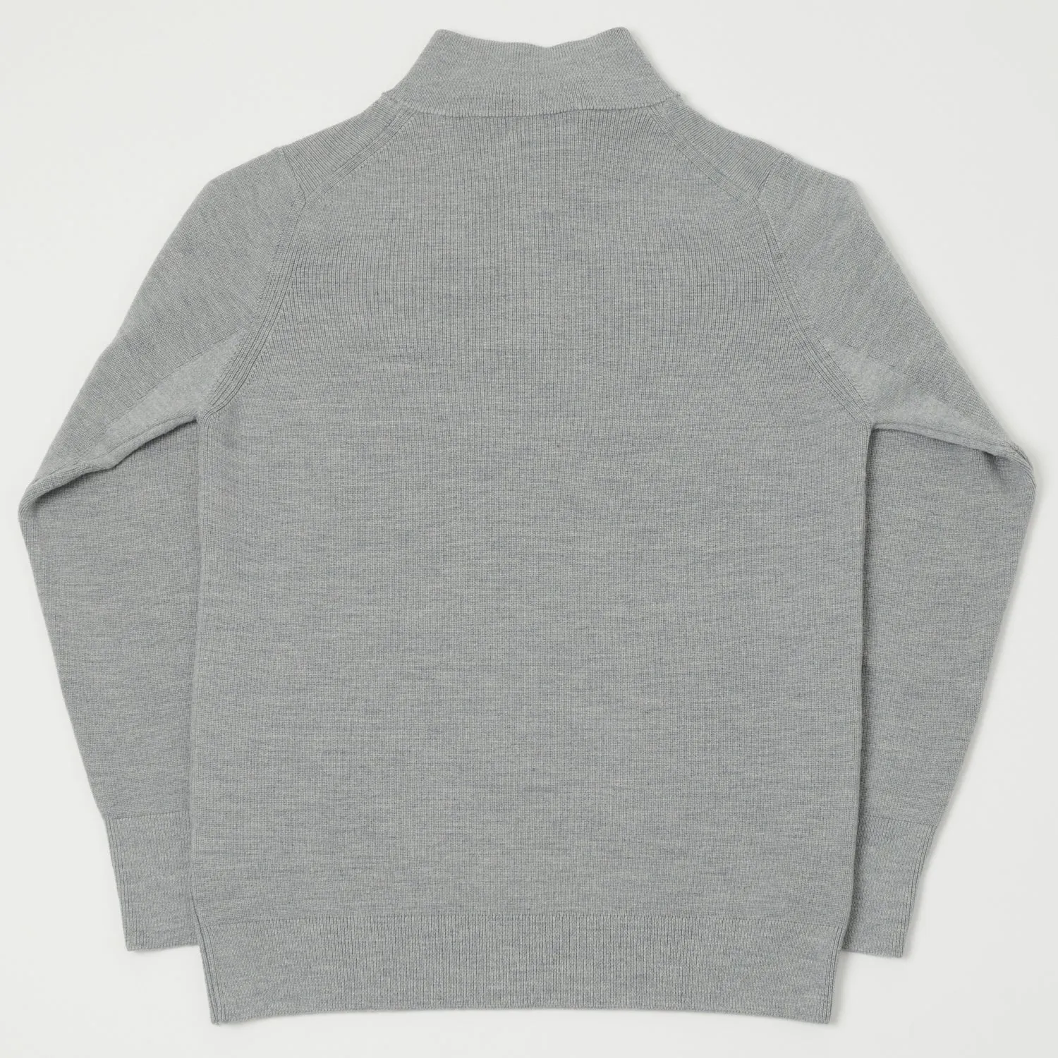 Merz b. Schwanen 'Good Basics' Merino Wool Quarter Zip Pullover - Grey Marl sold by Son of a Stag product image thumbnail 4