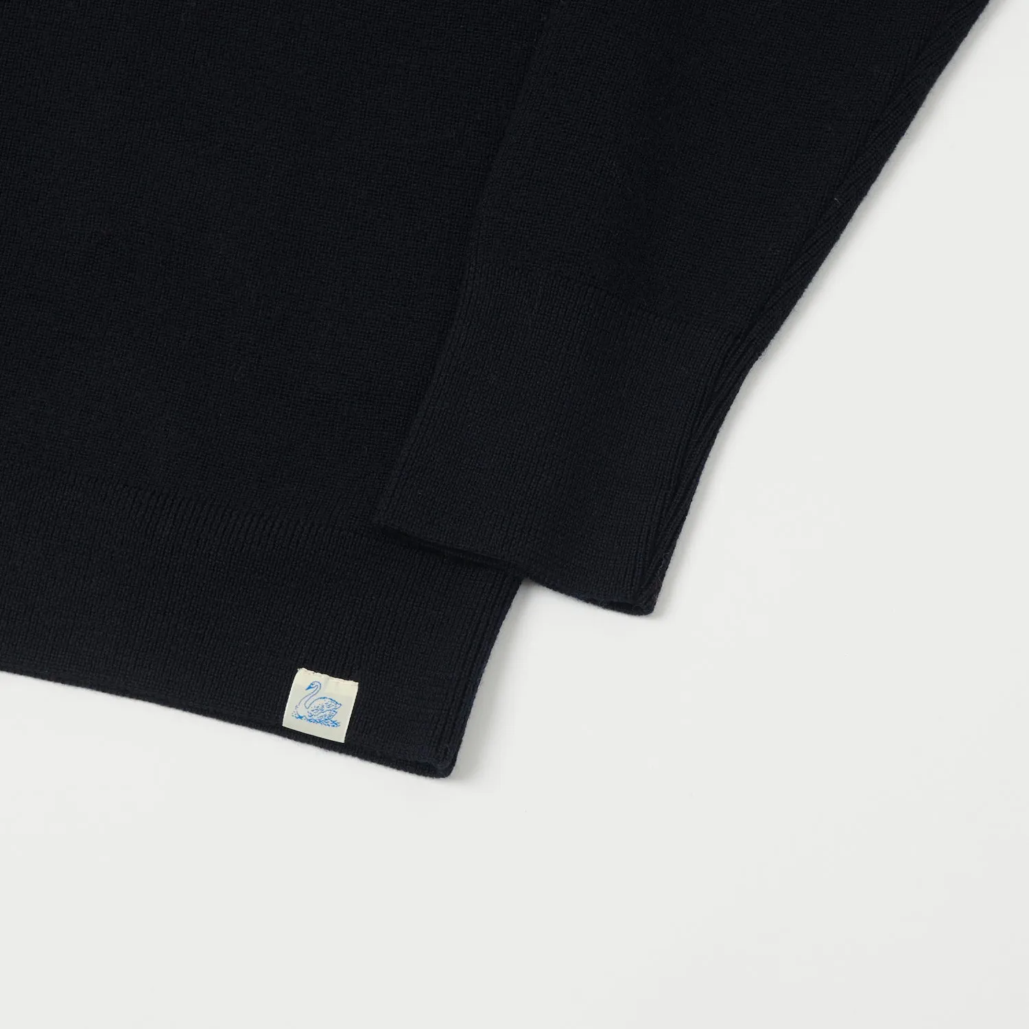 Merz b. Schwanen 'Good Basics' Merino Wool Quarter Zip Pullover - Dark Navy sold by Son of a Stag product image thumbnail 3