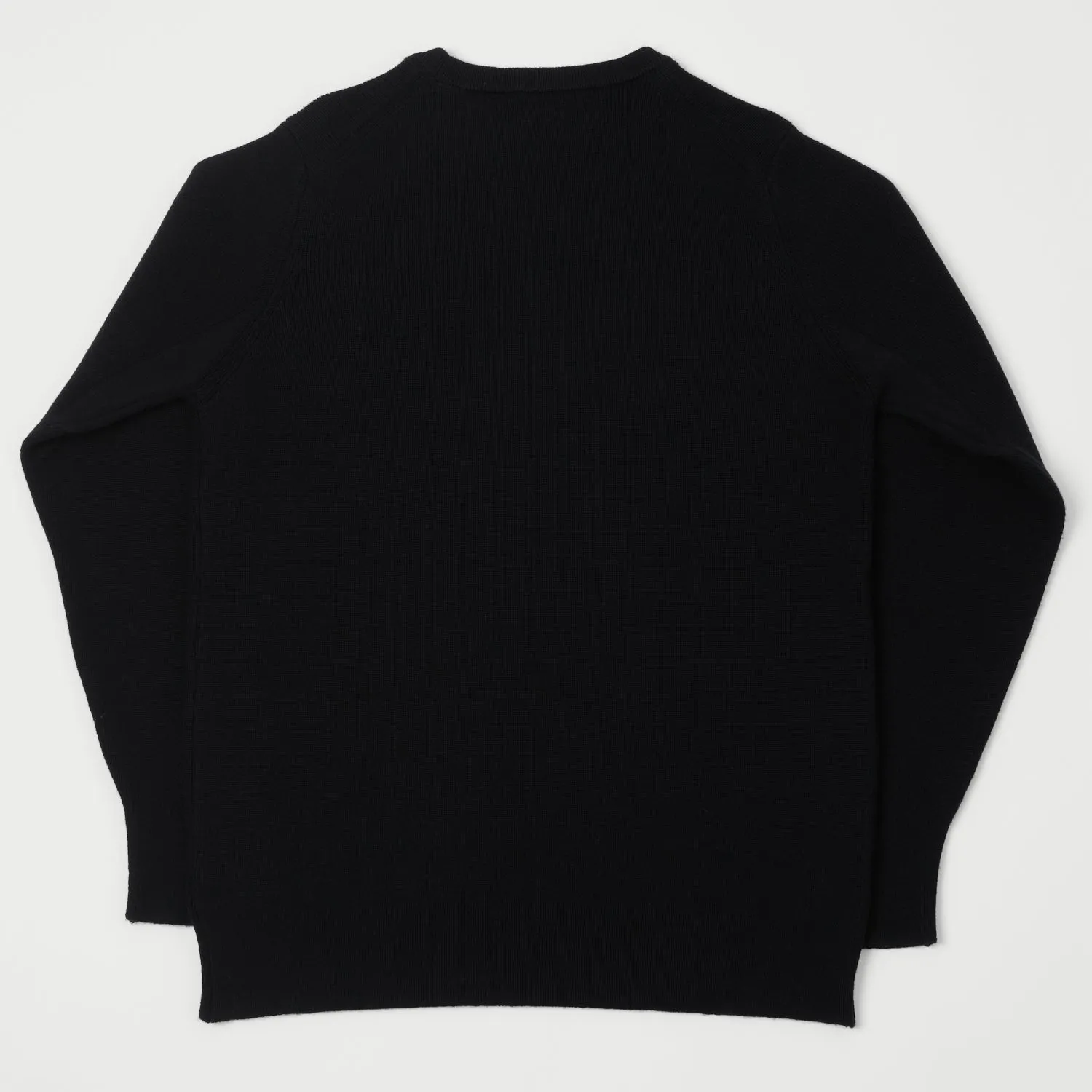 Merz b. Schwanen 'Good Basics' Ribbed Merino Wool Pullover - Deep Black sold by Son of a Stag product image thumbnail 4