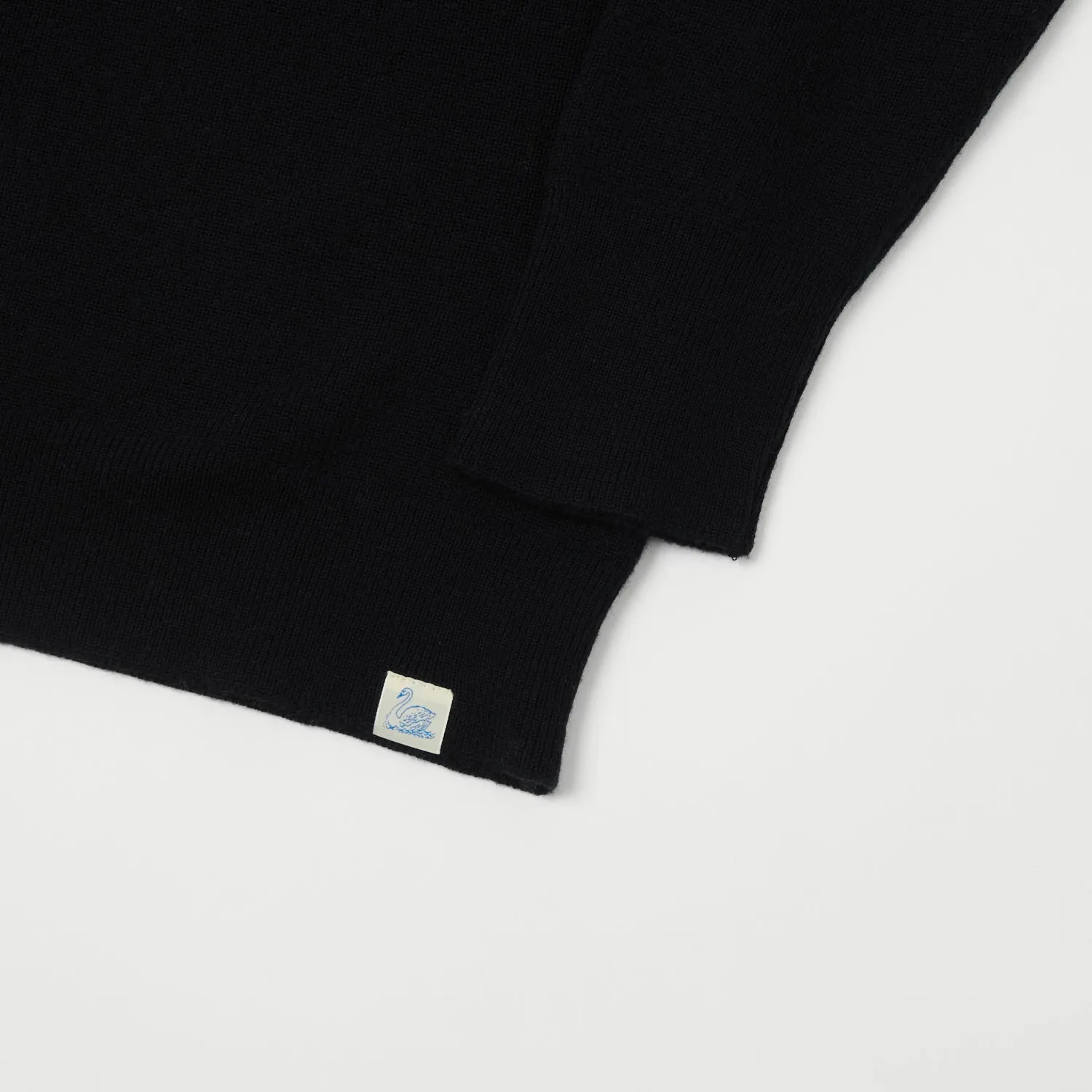 Merz b. Schwanen 'Good Basics' Ribbed Merino Wool Pullover - Deep Black sold by Son of a Stag product image thumbnail 3