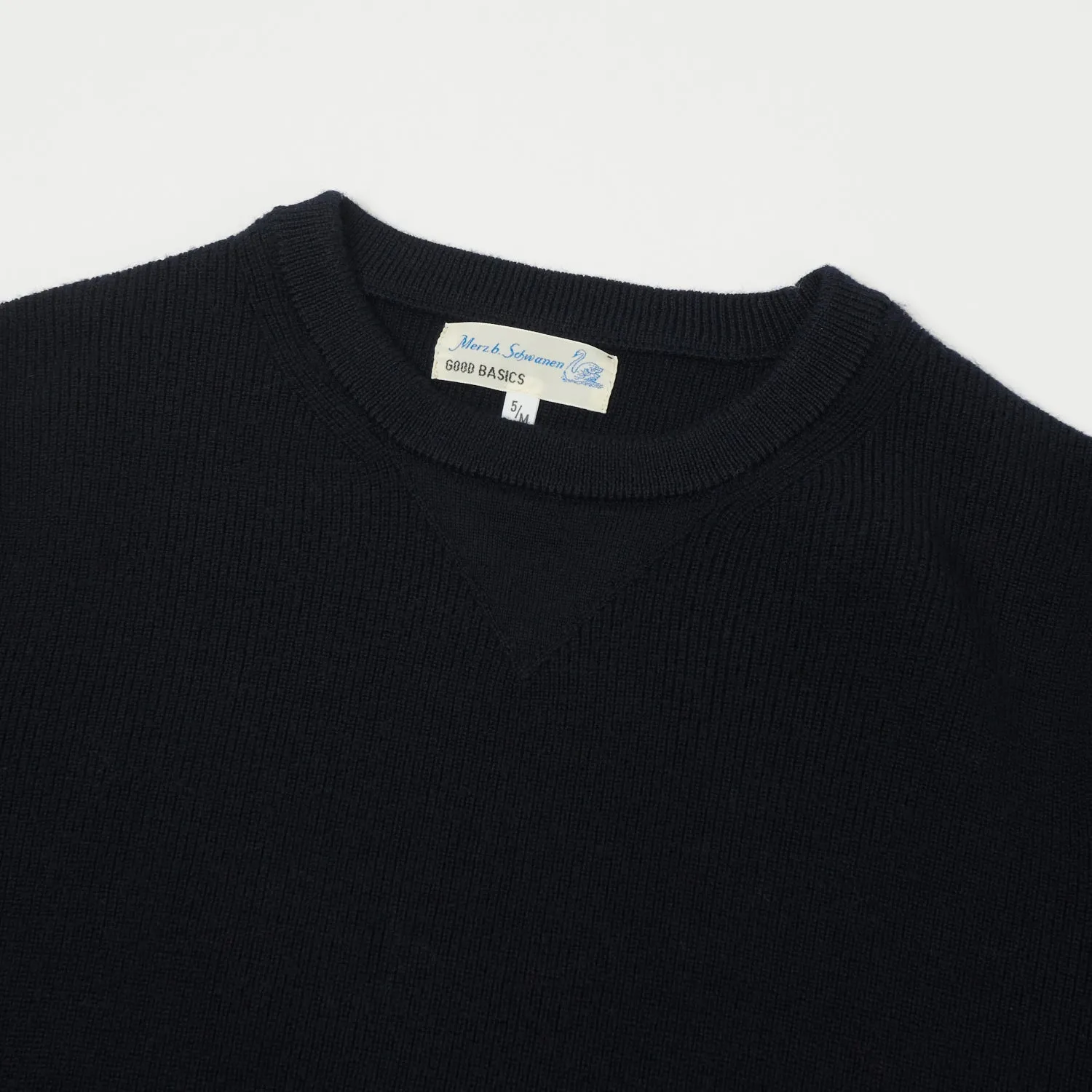 Merz b. Schwanen 'Good Basics' Ribbed Merino Wool Pullover - Dark Navy sold by Son of a Stag product image thumbnail 2