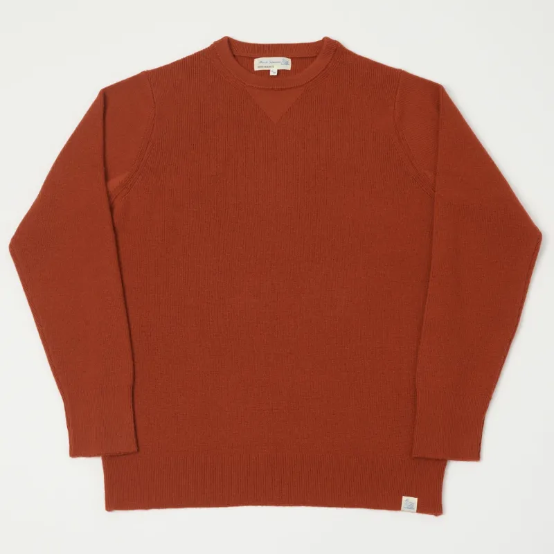 Merz b. Schwanen 'Good Basics' Ribbed Merino Wool Pullover - Clay sold by Son of a Stag