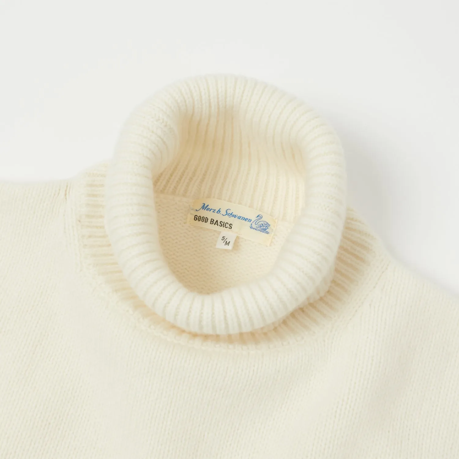 Merz b. Schwanen 'Good Basics' Wool Cashmere Knit Turtleneck - Nature sold by Son of a Stag product image thumbnail 2