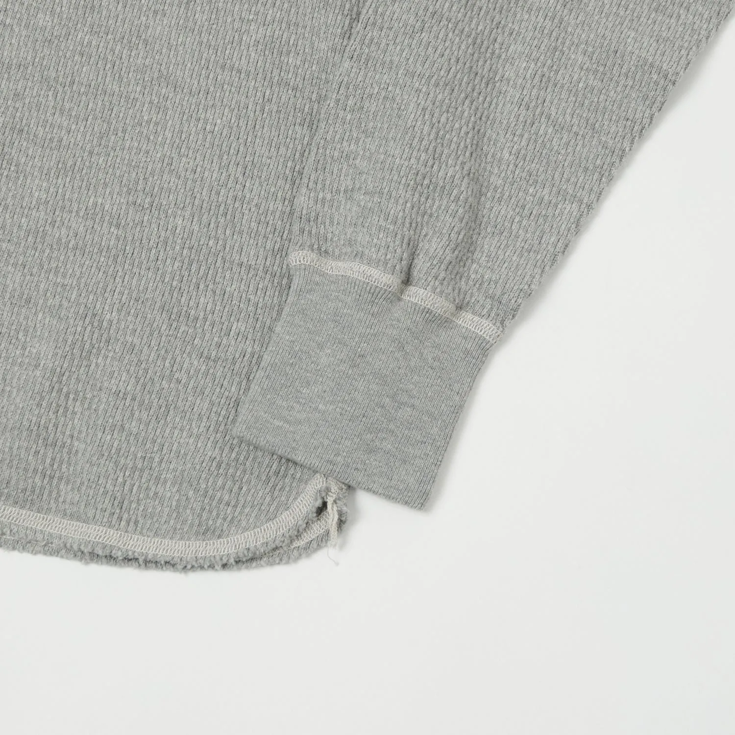 Buzz Rickson's Long Sleeve Thermal Henley - Heather Grey sold by Son of a Stag product image thumbnail 3