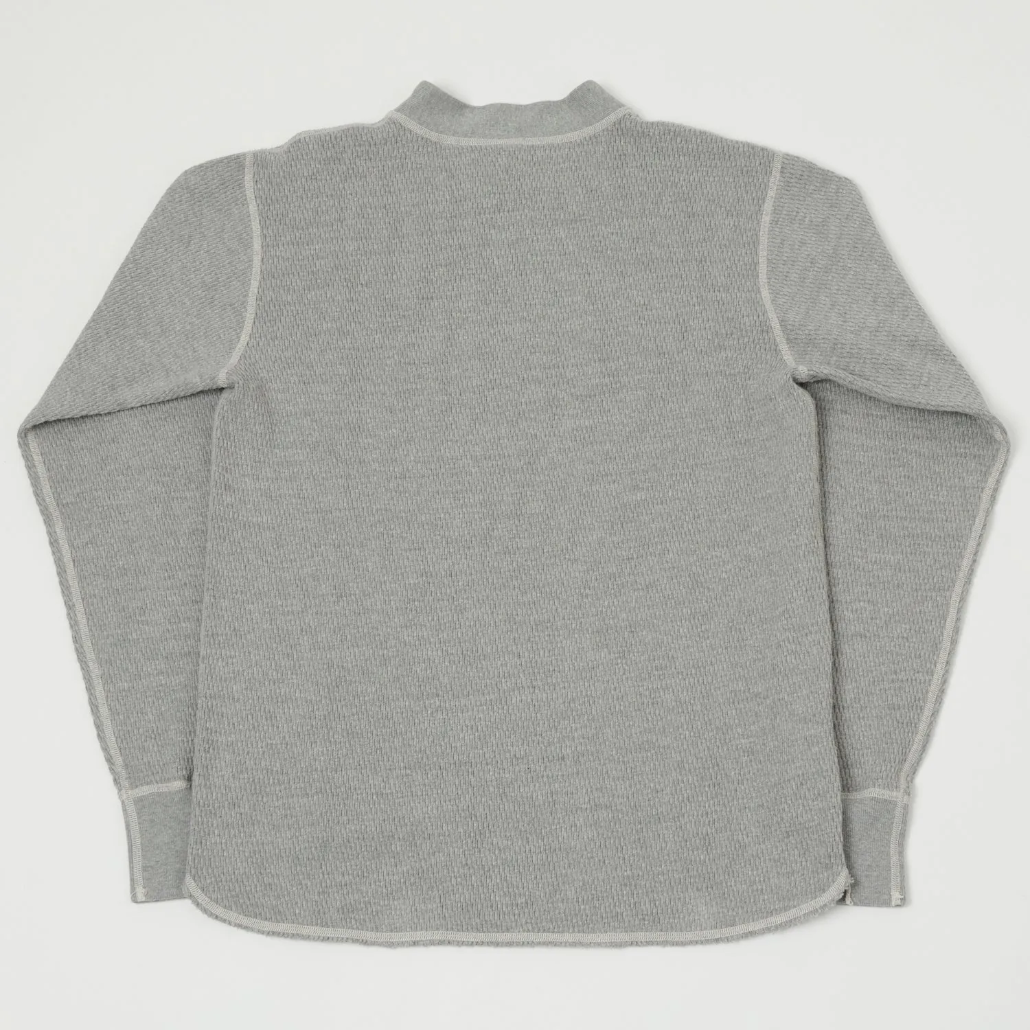 Buzz Rickson's Long Sleeve Thermal Henley - Heather Grey sold by Son of a Stag product image thumbnail 4