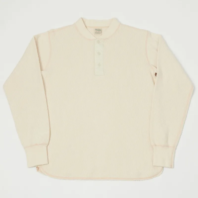 Buzz Rickson's Long Sleeve Thermal Henley - Natural made by Buzz Rickson’s