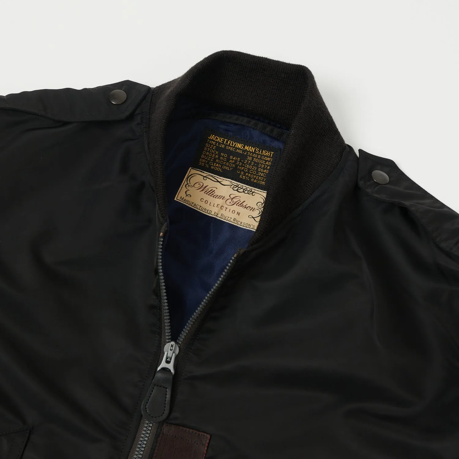 Buzz Rickson's x William Gibson L-2B Flight Jacket 'Regular' - Black sold by Son of a Stag product image thumbnail 2