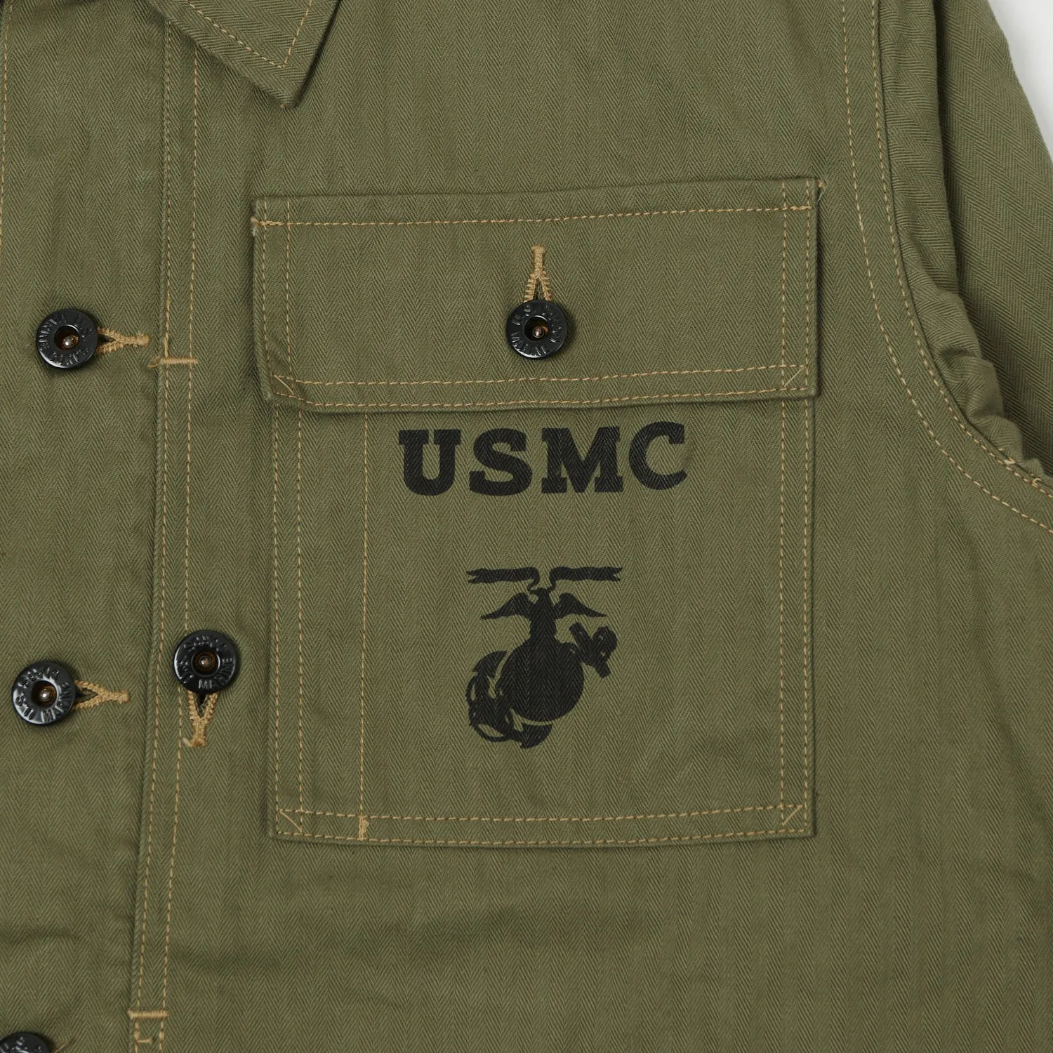 Buzz Rickson's M-1944 Herringbone Utility Jacket - Olive sold by Son of a Stag product image thumbnail 5