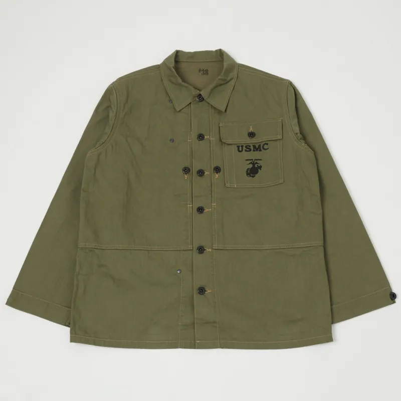 Buzz Rickson's M-1944 Herringbone Utility Jacket - Olive sold by Son of a Stag
