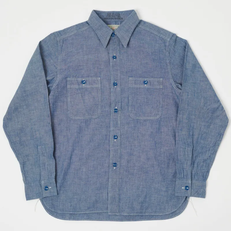 Buzz Rickson's U.S. Navy Chambray Work Shirt - Blue sold by Son of a Stag
