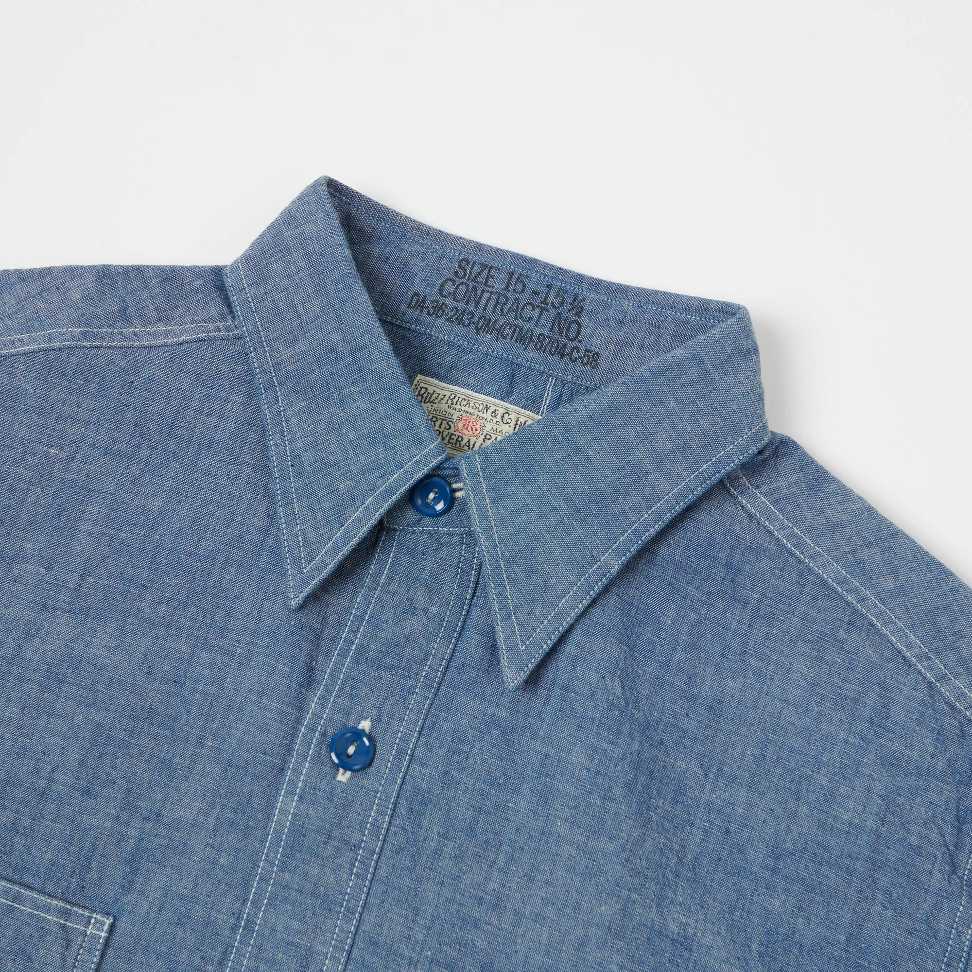 Buzz Rickson's U.S. Navy Chambray Work Shirt - Blue sold by Son of a Stag product image thumbnail 2