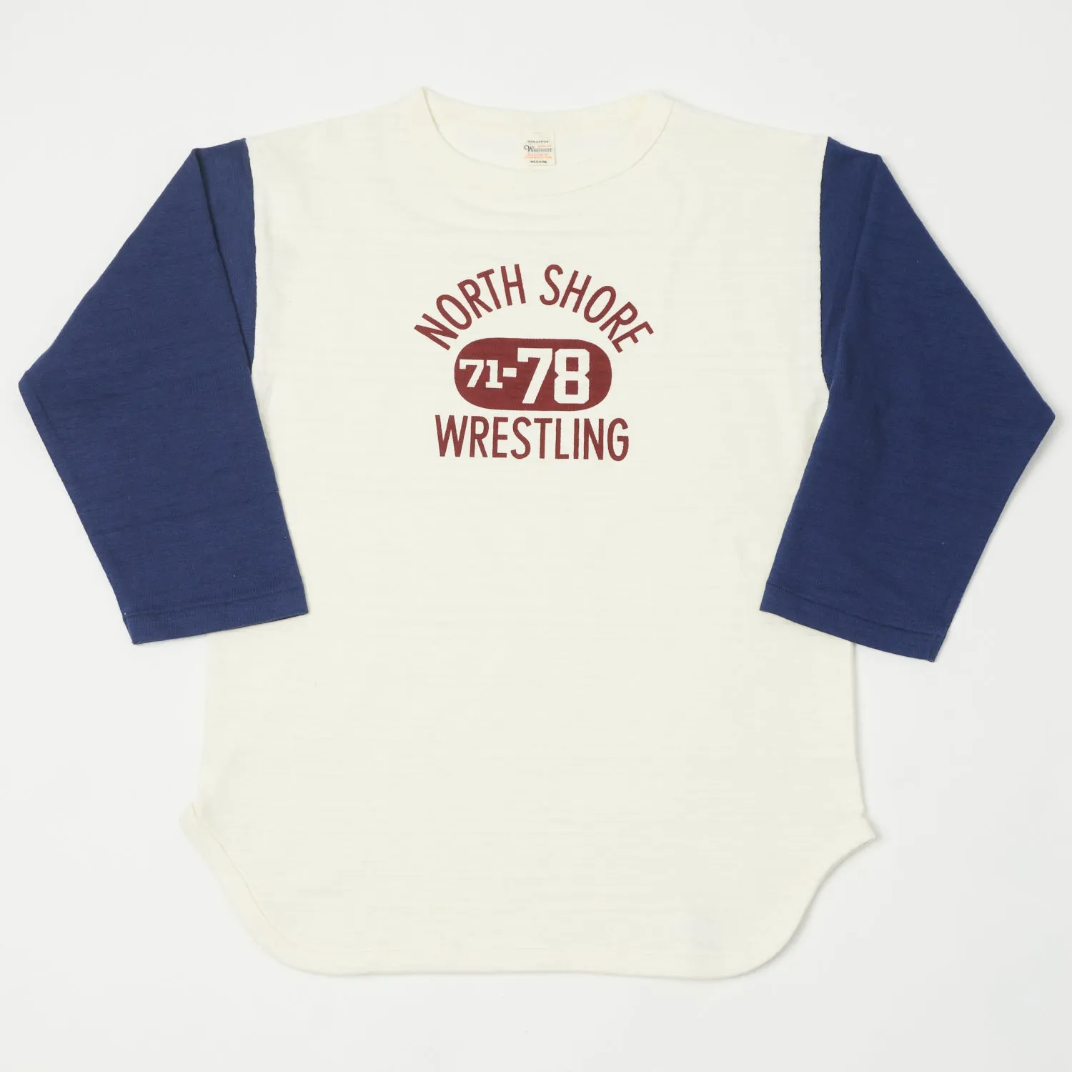 Warehouse & Co 4800 'North Shore' Baseball T-Shirt - Cream/Navy sold by Son of a Stag