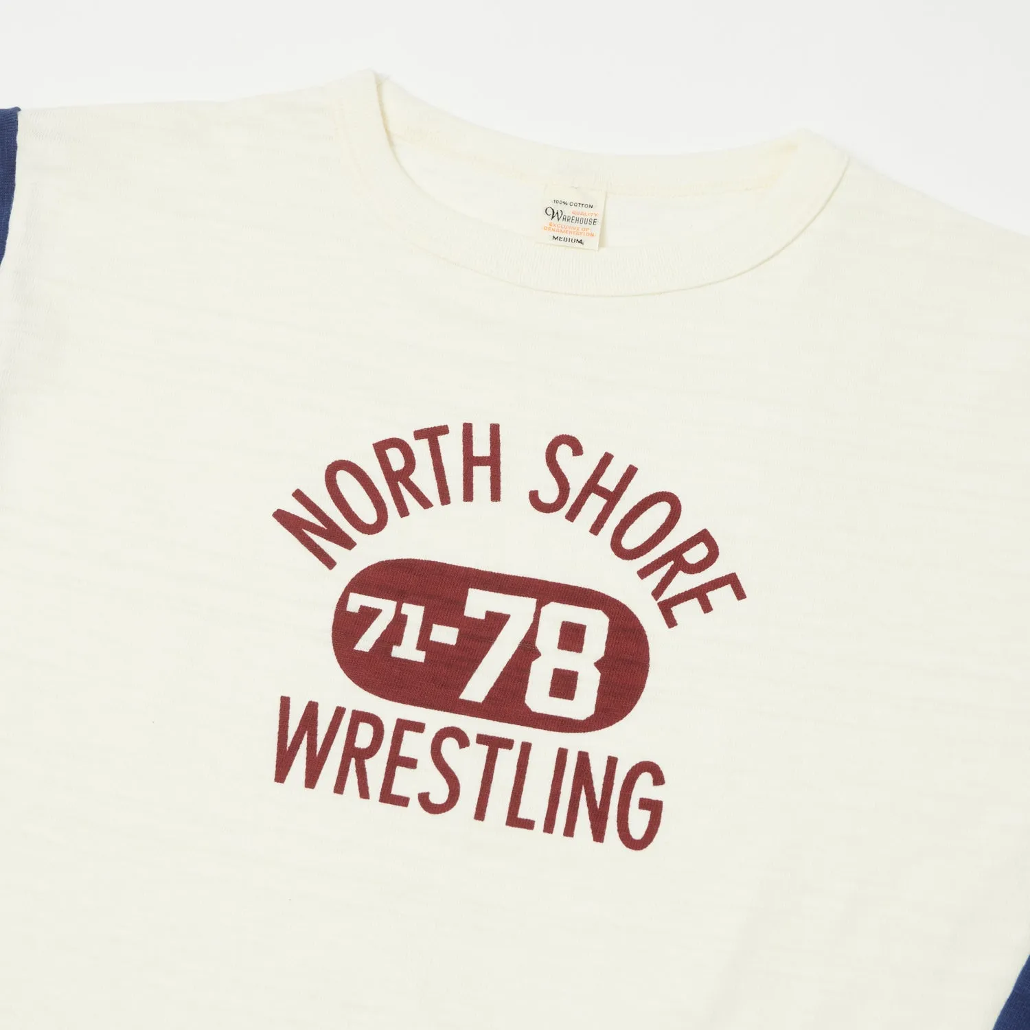 Warehouse & Co 4800 'North Shore' Baseball T-Shirt - Cream/Navy sold by Son of a Stag product image thumbnail 2