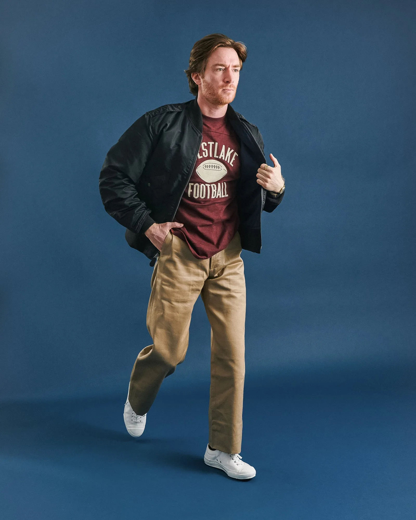 Warehouse & Co 4063 'West Lake' 3/4 Sleeve Football T-Shirt - Bordeaux sold by Son of a Stag product image thumbnail 5