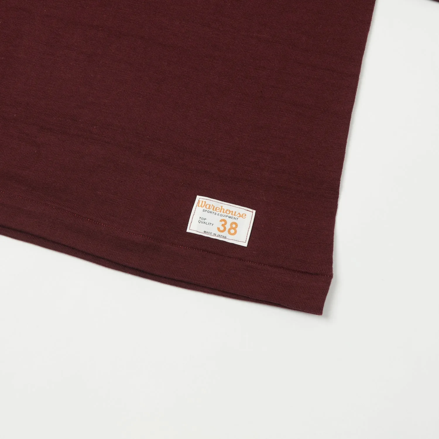 Warehouse & Co 4063 'West Lake' 3/4 Sleeve Football T-Shirt - Bordeaux sold by Son of a Stag product image thumbnail 3