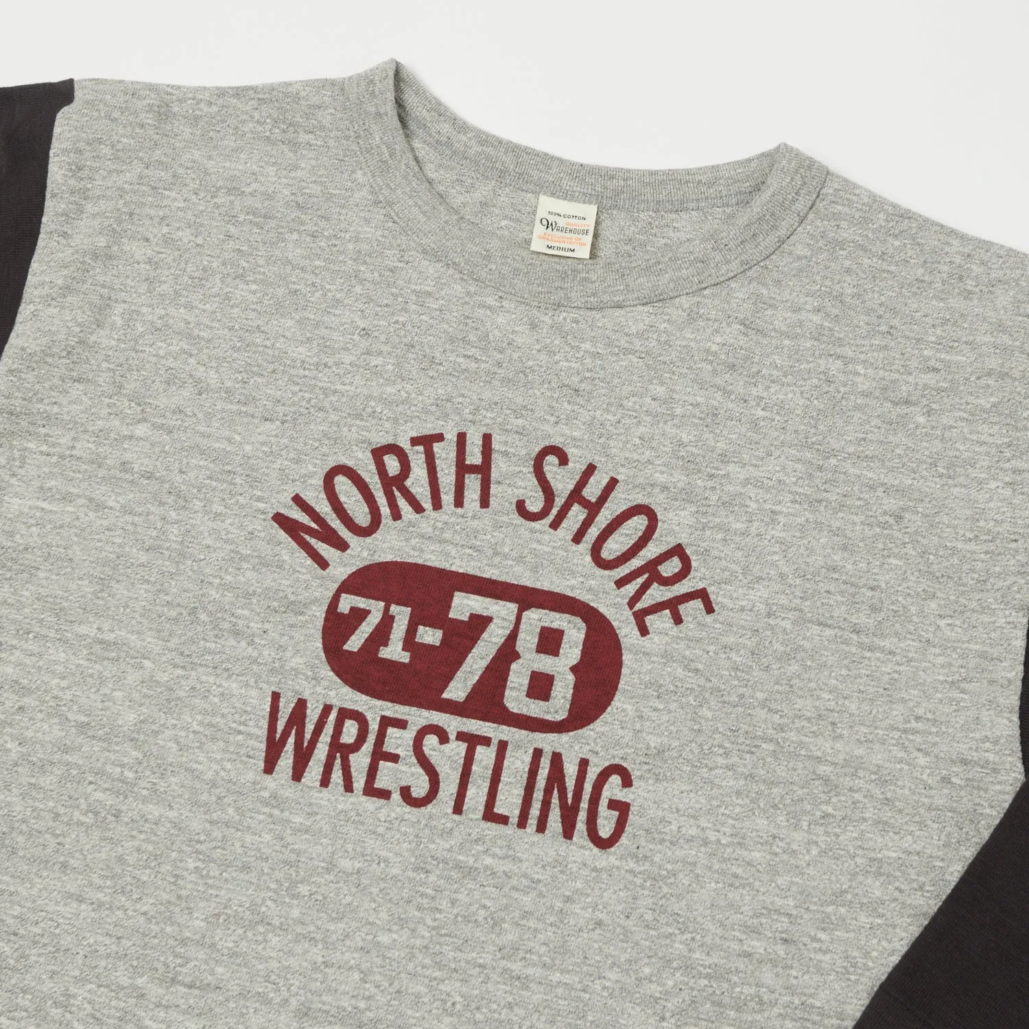 Warehouse & Co 4800 'North Shore' Baseball T-Shirt - Heather Grey/Black sold by Son of a Stag product image thumbnail 2