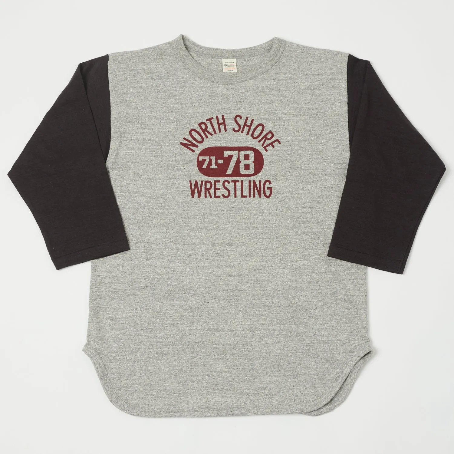 Warehouse & Co 4800 'North Shore' Baseball T-Shirt - Heather Grey/Black sold by Son of a Stag
