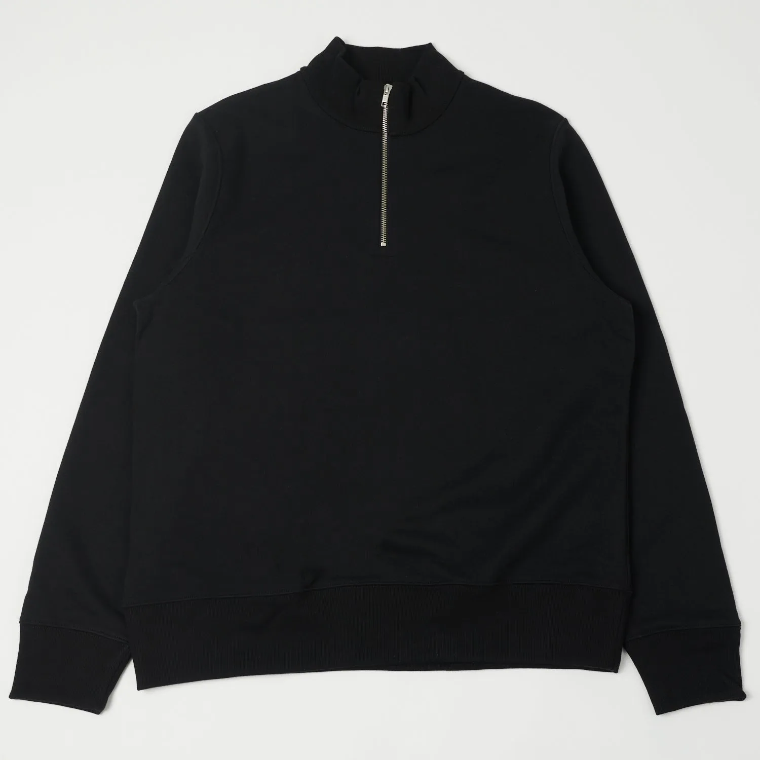 Merz b. Schwanen 343Z Half Zip Sweatshirt - Deep Black sold by Son of a Stag