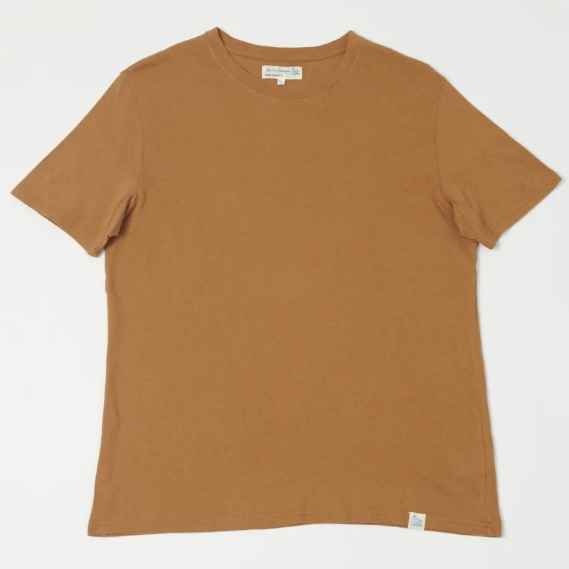 Merz b. Schwanen 'Good Basics' Vintage Wash T-Shirt - Amber sold by Son of a Stag