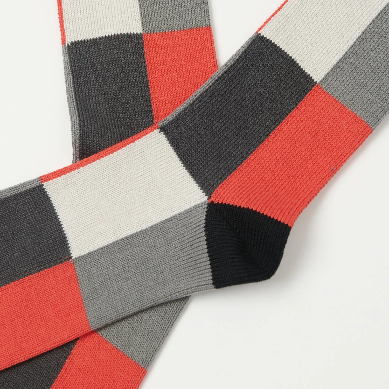 RoToTo 4 Panel Crew Sock - Black/Grey/Light Red sold by Son of a Stag product image thumbnail 2
