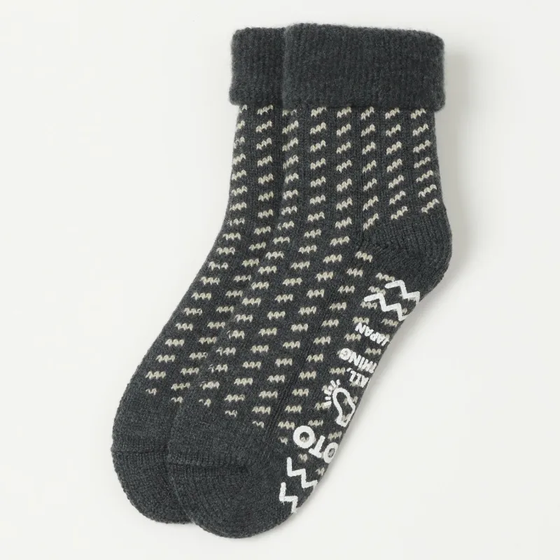 RoToTo Bird's Eye Comfy Room Sock - Charcoal sold by Son of a Stag