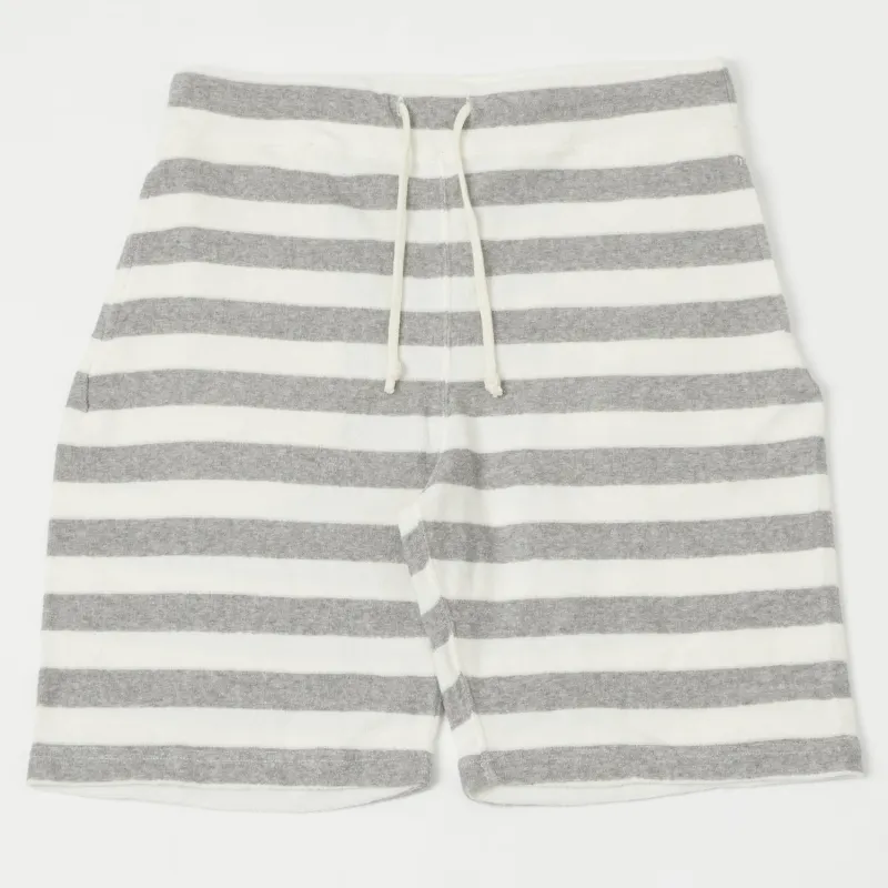 Dubbleworks Pile Border Shorts - Grey Stripe sold by Son of a Stag