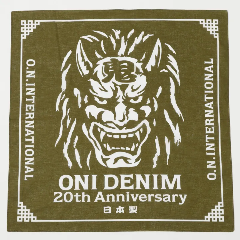 ONI Denim 20th Anniversary Bandana - Olive sold by Son of a Stag