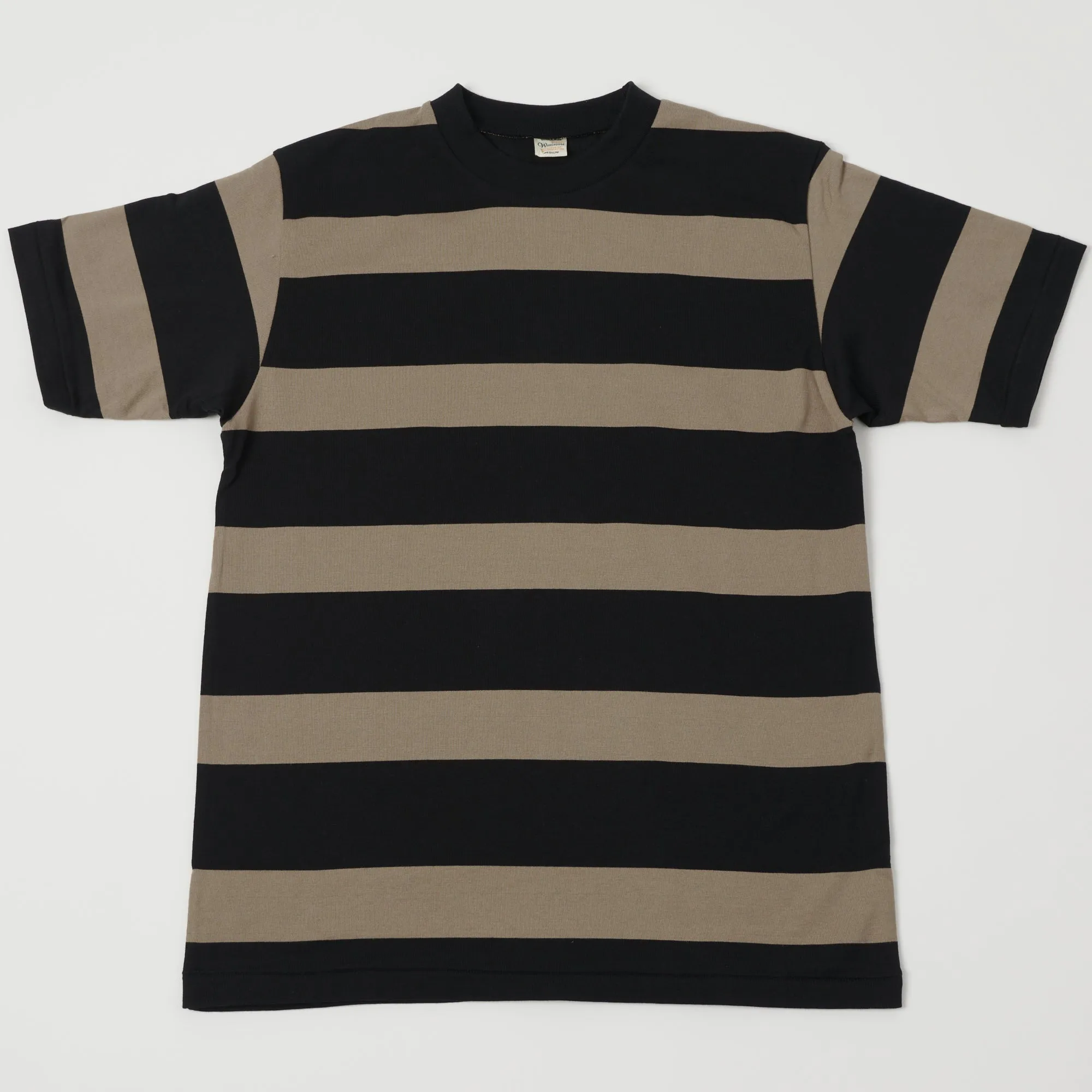 Warehouse & Co 4089 Border Stripe T-Shirt - Black/Grey sold by Son of a Stag