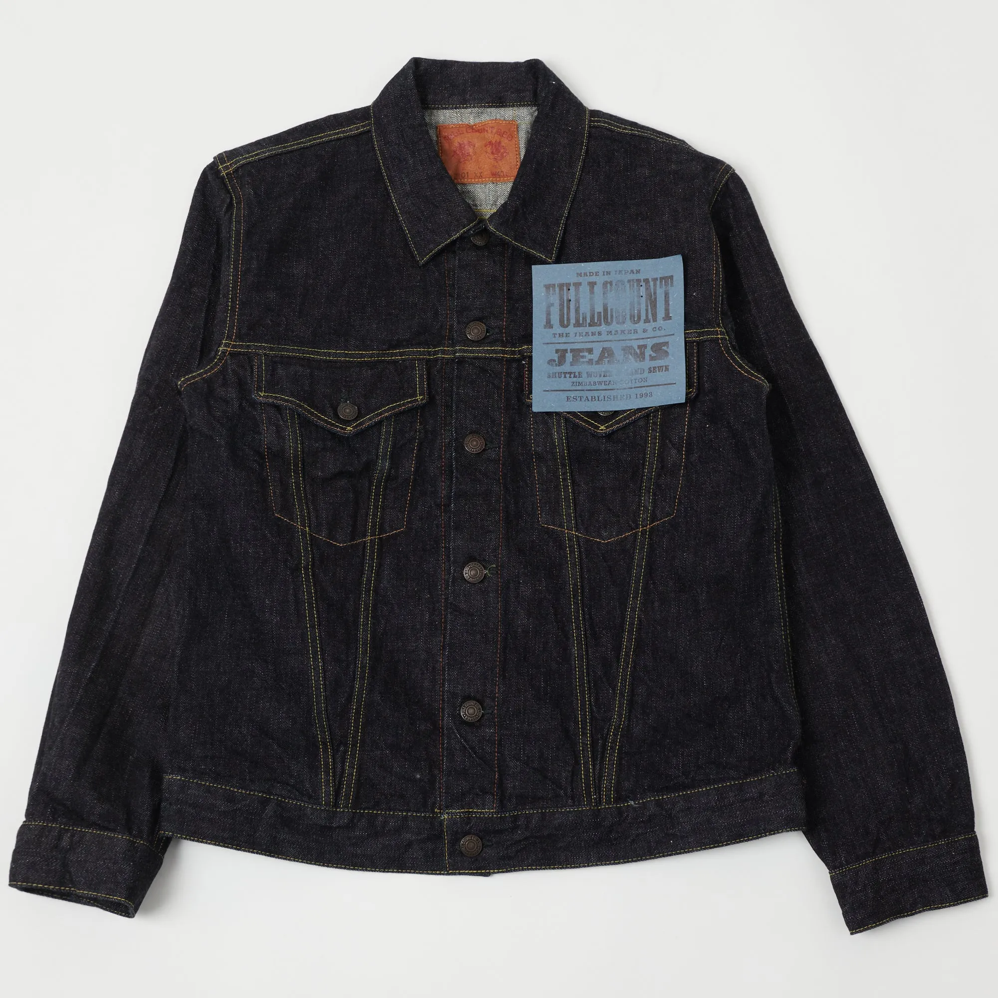 FULLCOUNT 2101XX 15.5oz Type III Denim Jacket - One Wash sold by Son of a Stag